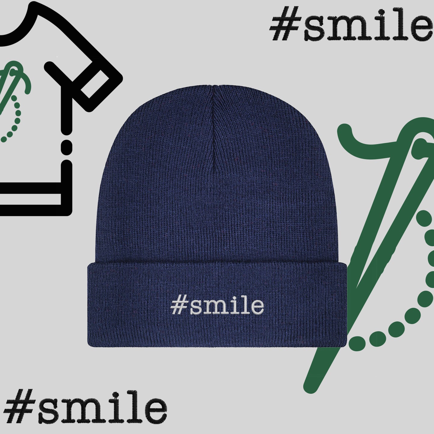 Czapka zimowa beanies "#smile"