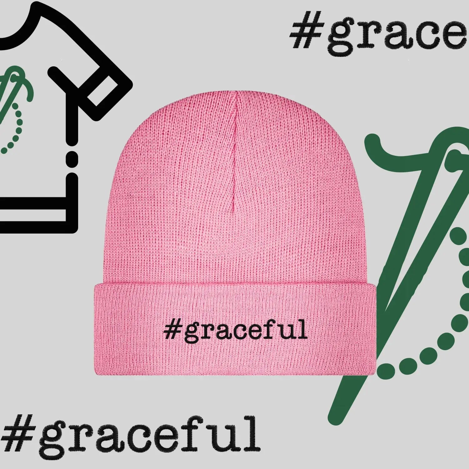 Czapka zimowa beanies "#graceful" Haft z radości