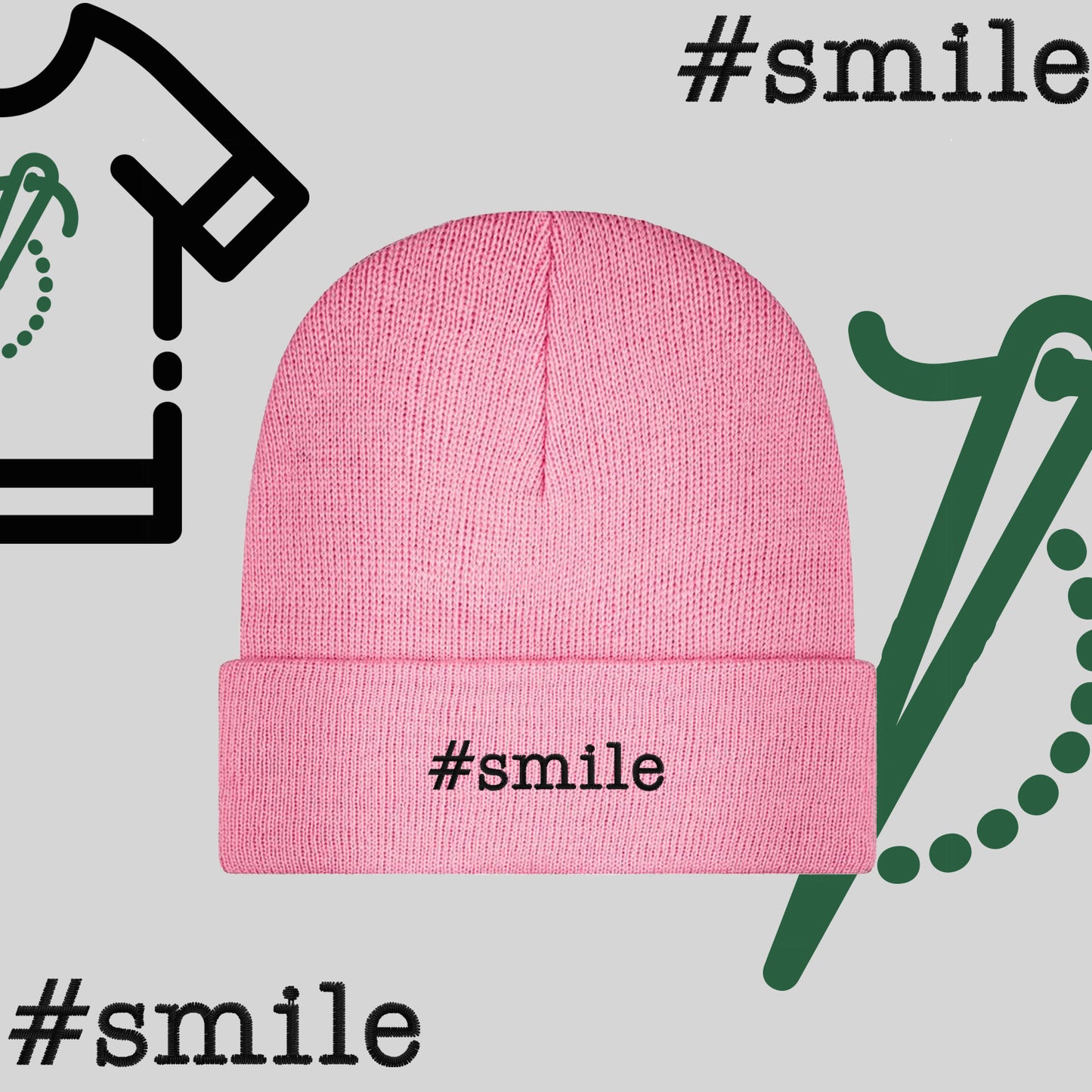 Czapka zimowa beanies "#smile"