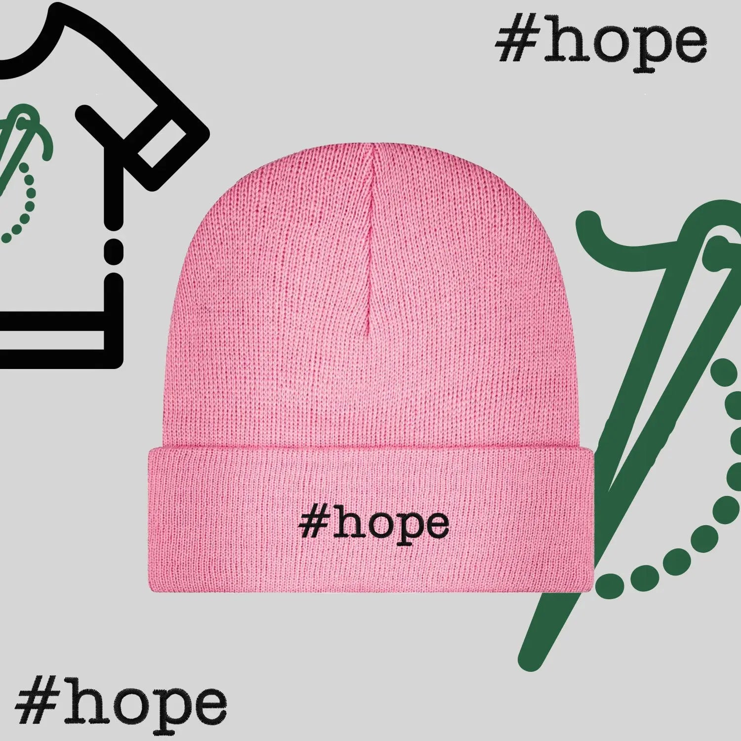 Czapka zimowa beanies "#hope" Haft z radości
