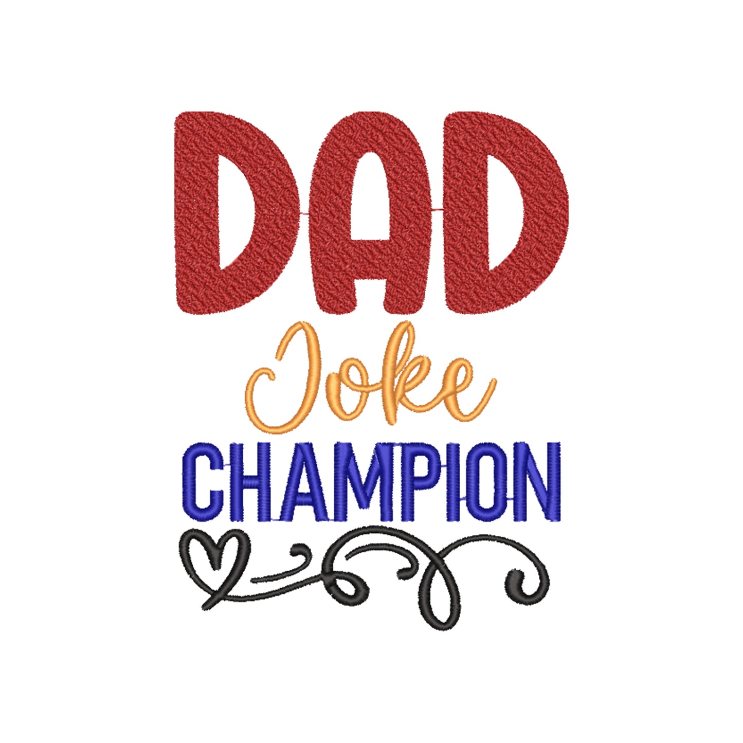 Koszulka „Dad Joke Champion” z haftem – zabawny prezent dla taty, unisex, damska, oversize Haft z radości - nadruki i haft na odzieży Warszawa