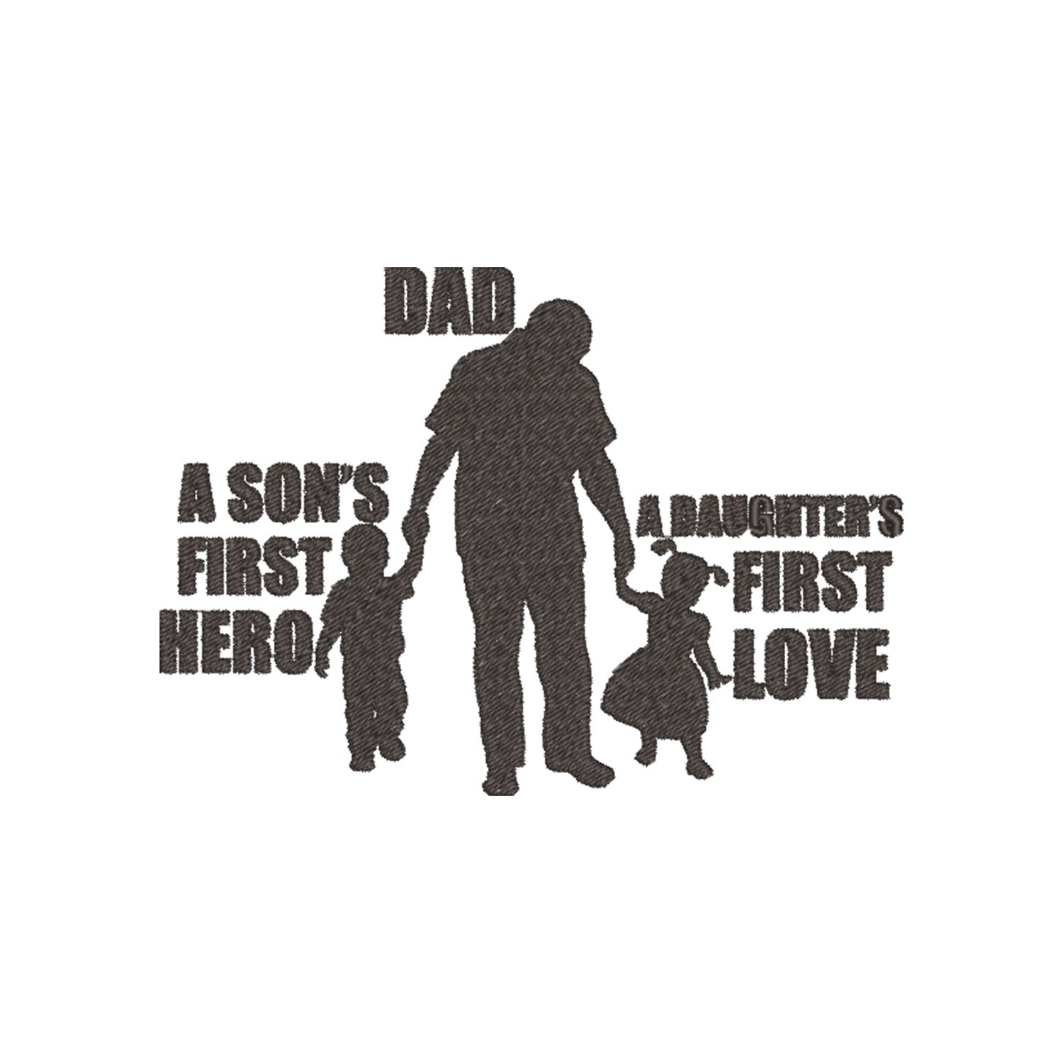 Koszulka „Dad – A Son's First Hero, A Daughter's First Love”  z haftem – prezent dla taty, unisex, damska, oversize Haft z radości - nadruki i haft na odzieży Warszawa