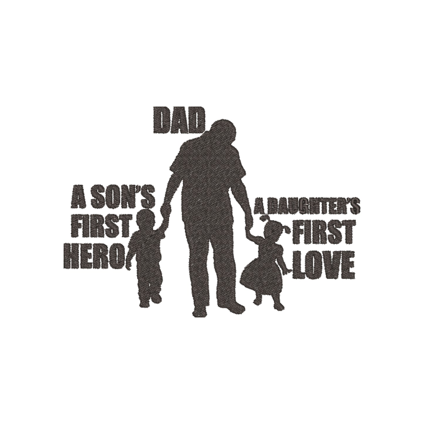 Bluza męska „Dad – A Son’s First Hero, A Daughter’s First Love” z haftem – prezent dla taty, różne kroje Haft z radości - nadruki i haft na odzieży Warszawa