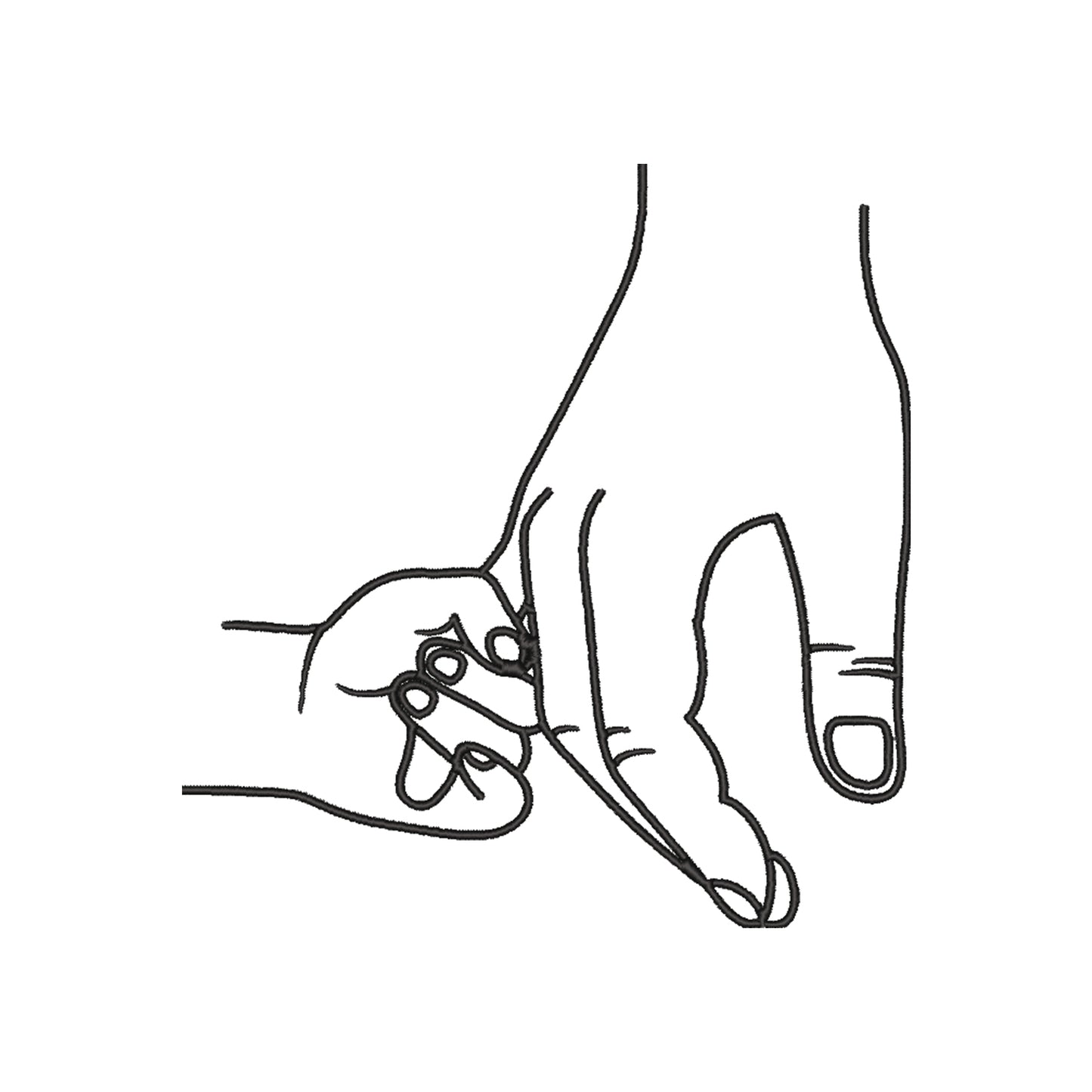 Koszulka „Dad and Baby Holding Hands”  z haftem – symbol więzi ojca i dziecka, unisex, damska, oversize Haft z radości - nadruki i haft na odzieży Warszawa