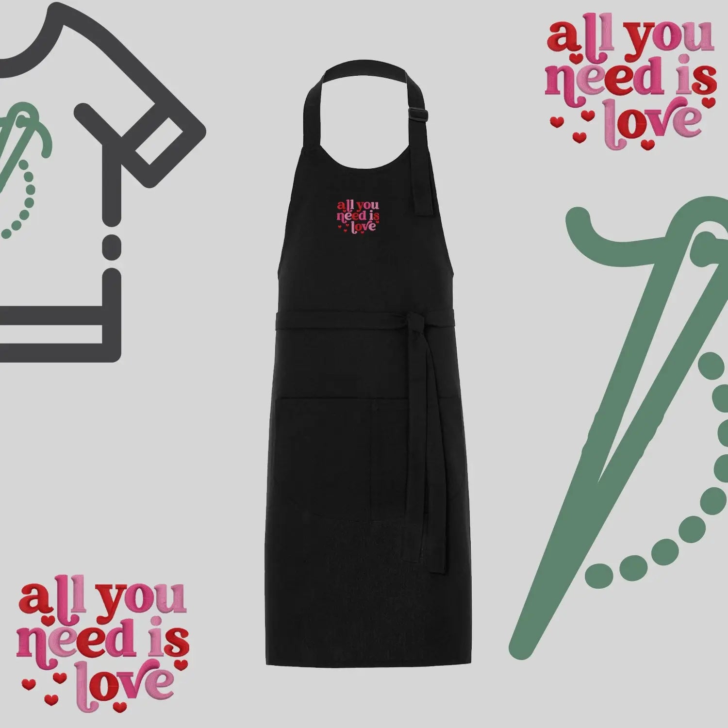 Fartuch "All You Need Is Love" Haft z radości
