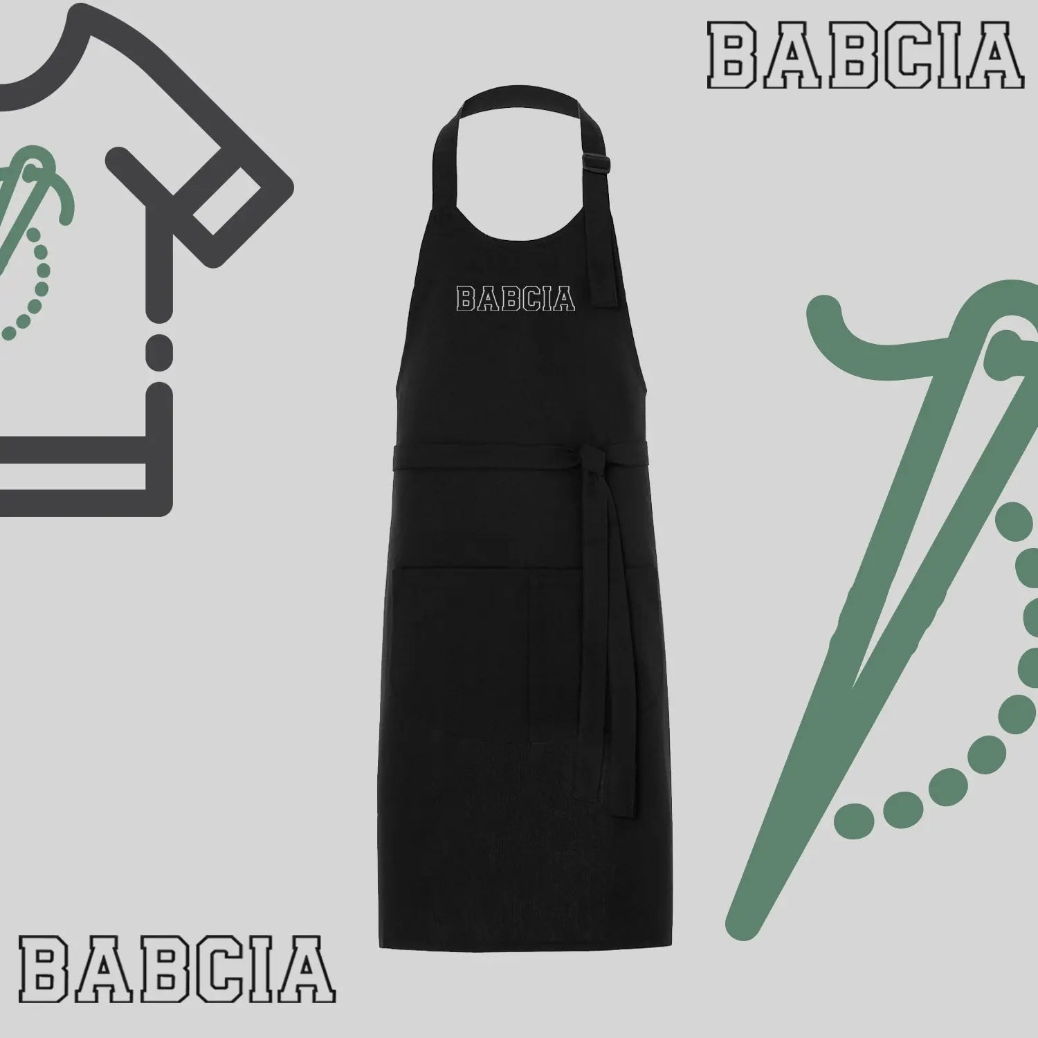 Fartuch "BABCIA" Kontur – idealny prezent na Dzień Babci Haft z radości