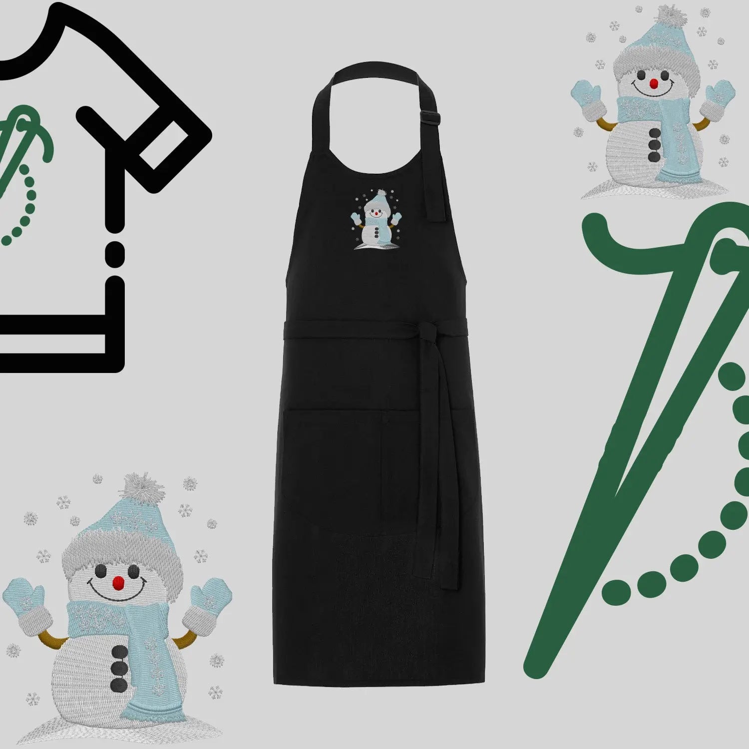 Fartuch "Bałwanek" – haft komputerowy, styl z przesłaniem Haft z radości