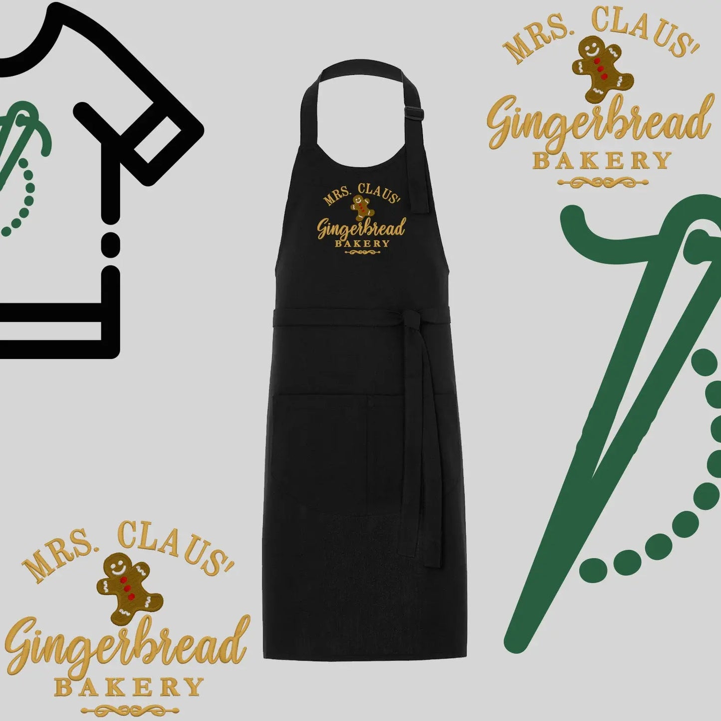 Fartuch "Gingerbread" – haft komputerowy, styl z przesłaniem Haft z radości