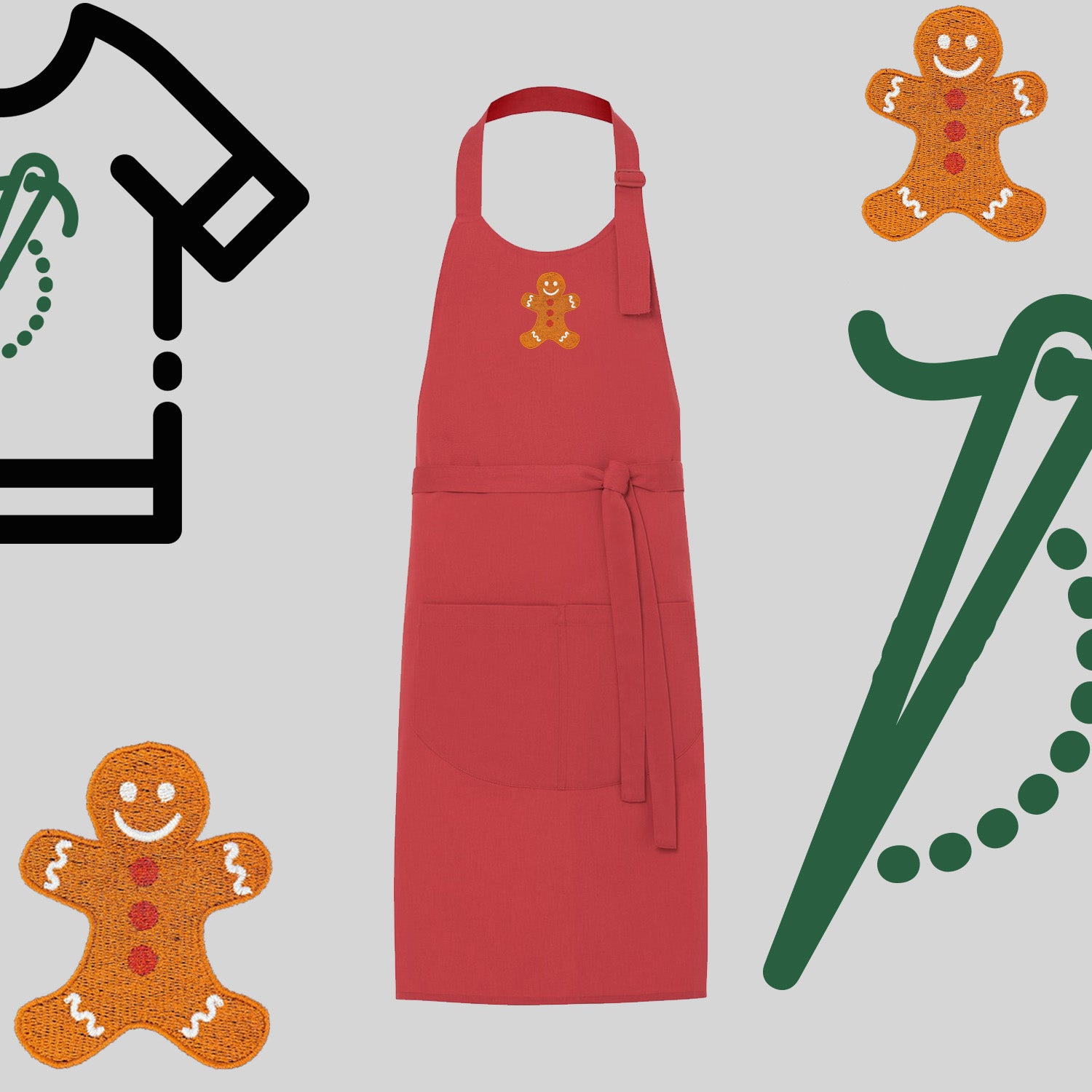 Fartuch "Ciastek" – haft komputerowy, styl z przesłaniem