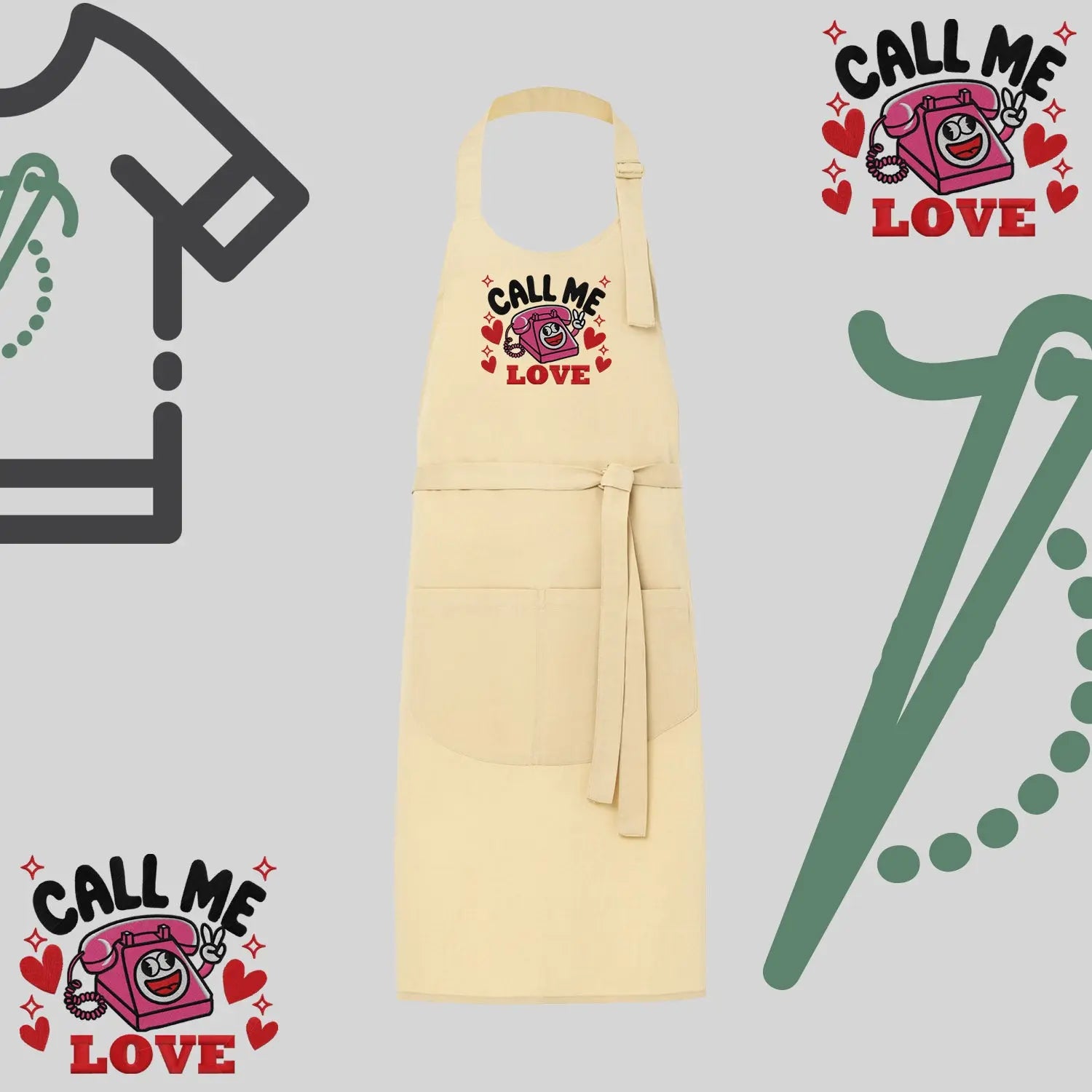 Fartuch "Call Me Love" Haft z radości