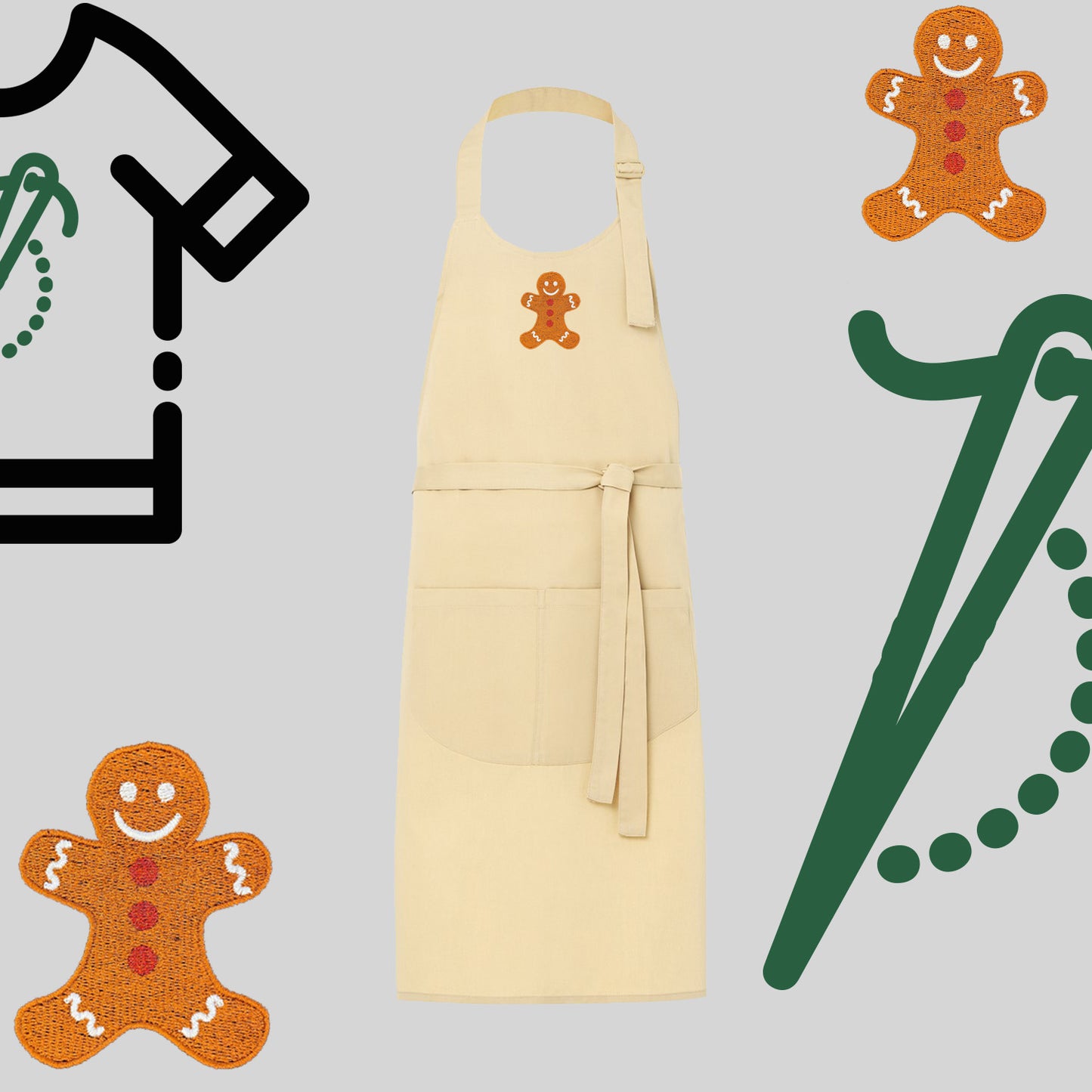 Fartuch "Ciastek" – haft komputerowy, styl z przesłaniem