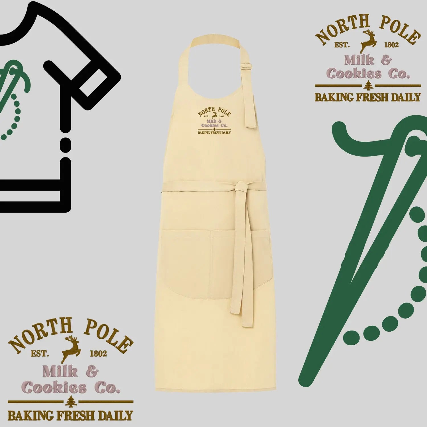 Fartuch "North Pole" – haft komputerowy, styl z przesłaniem Haft z radości