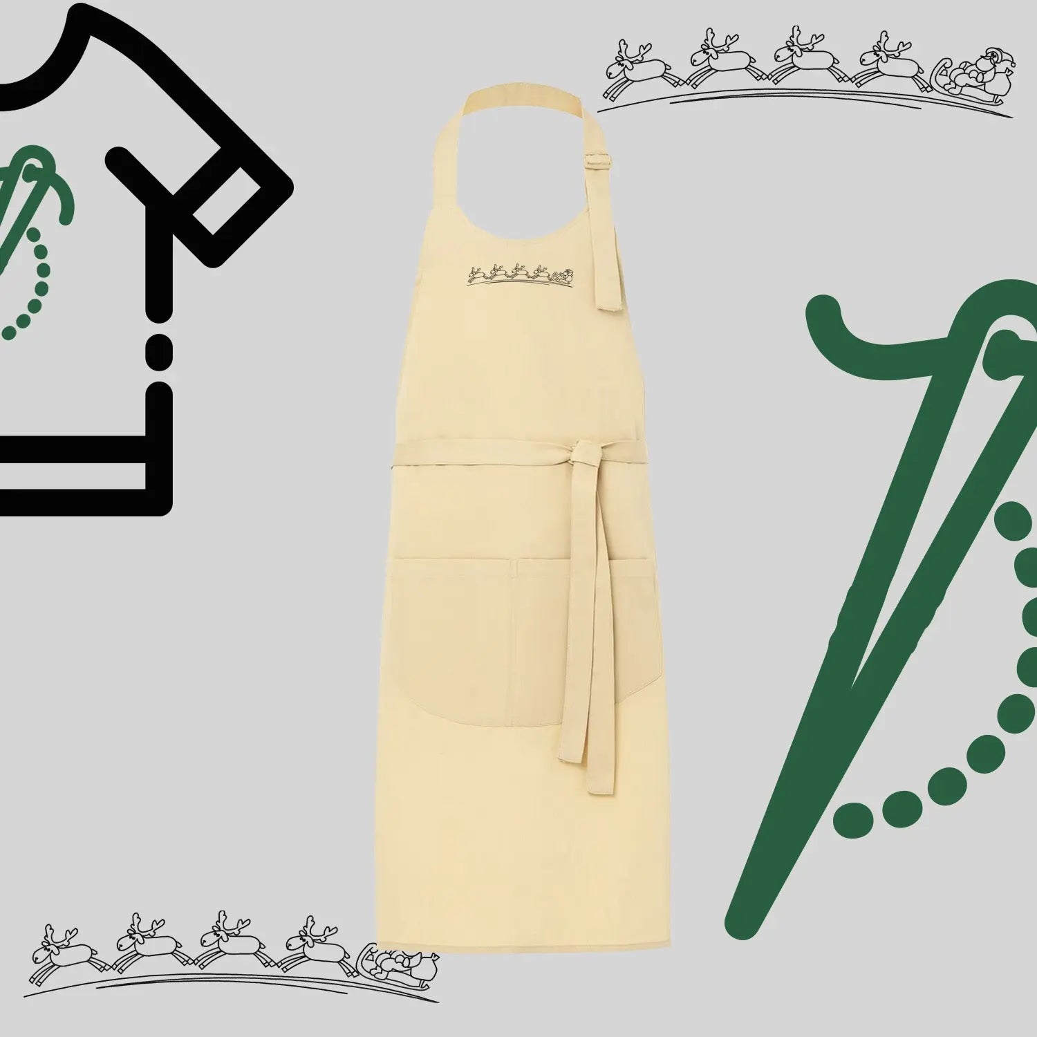 Fartuch "Śnieżny zaprzęg" – haft komputerowy, styl z przesłaniem Haft z radości