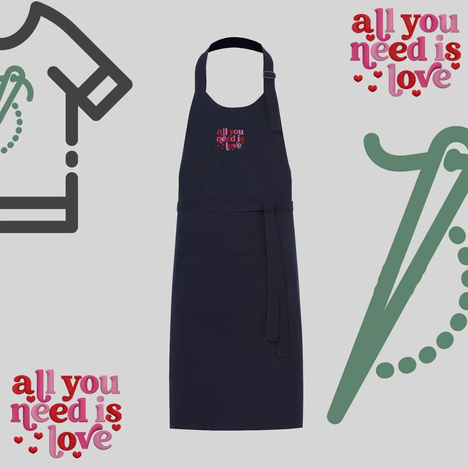 Fartuch "All You Need Is Love" Haft z radości