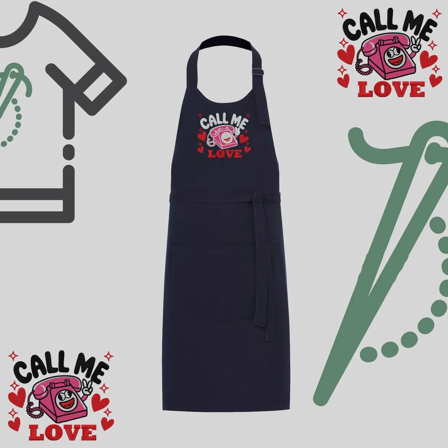 Fartuch "Call Me Love" Haft z radości