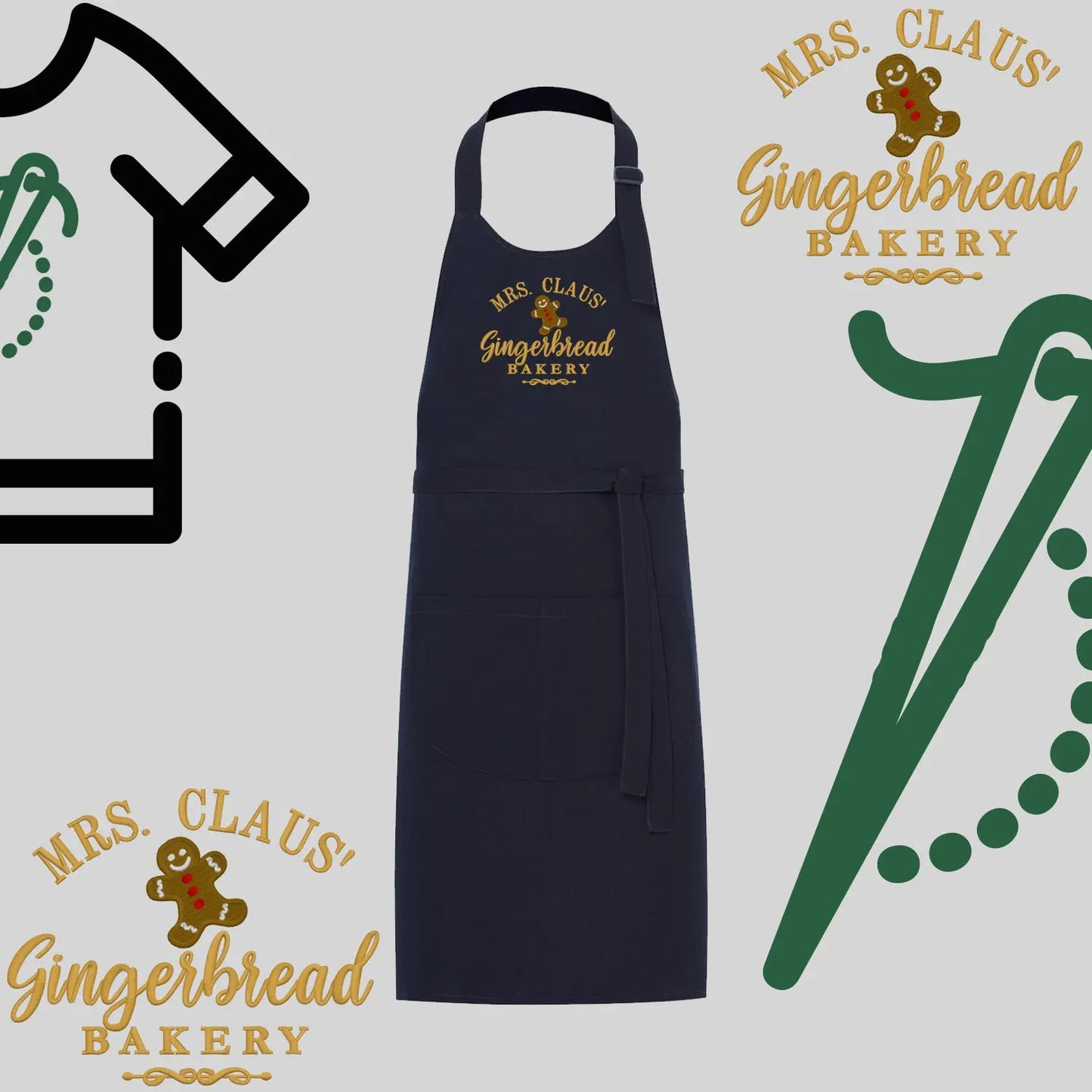 Fartuch "Gingerbread" – haft komputerowy, styl z przesłaniem Haft z radości