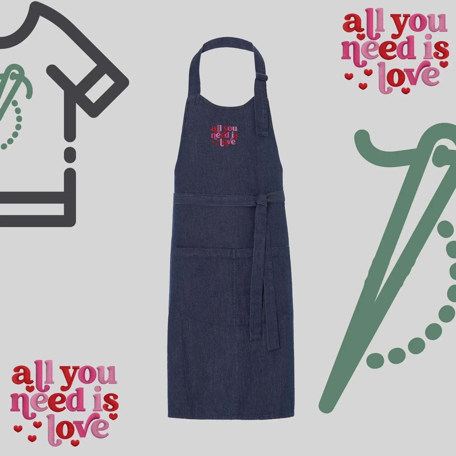 Fartuch "All You Need Is Love" Haft z radości