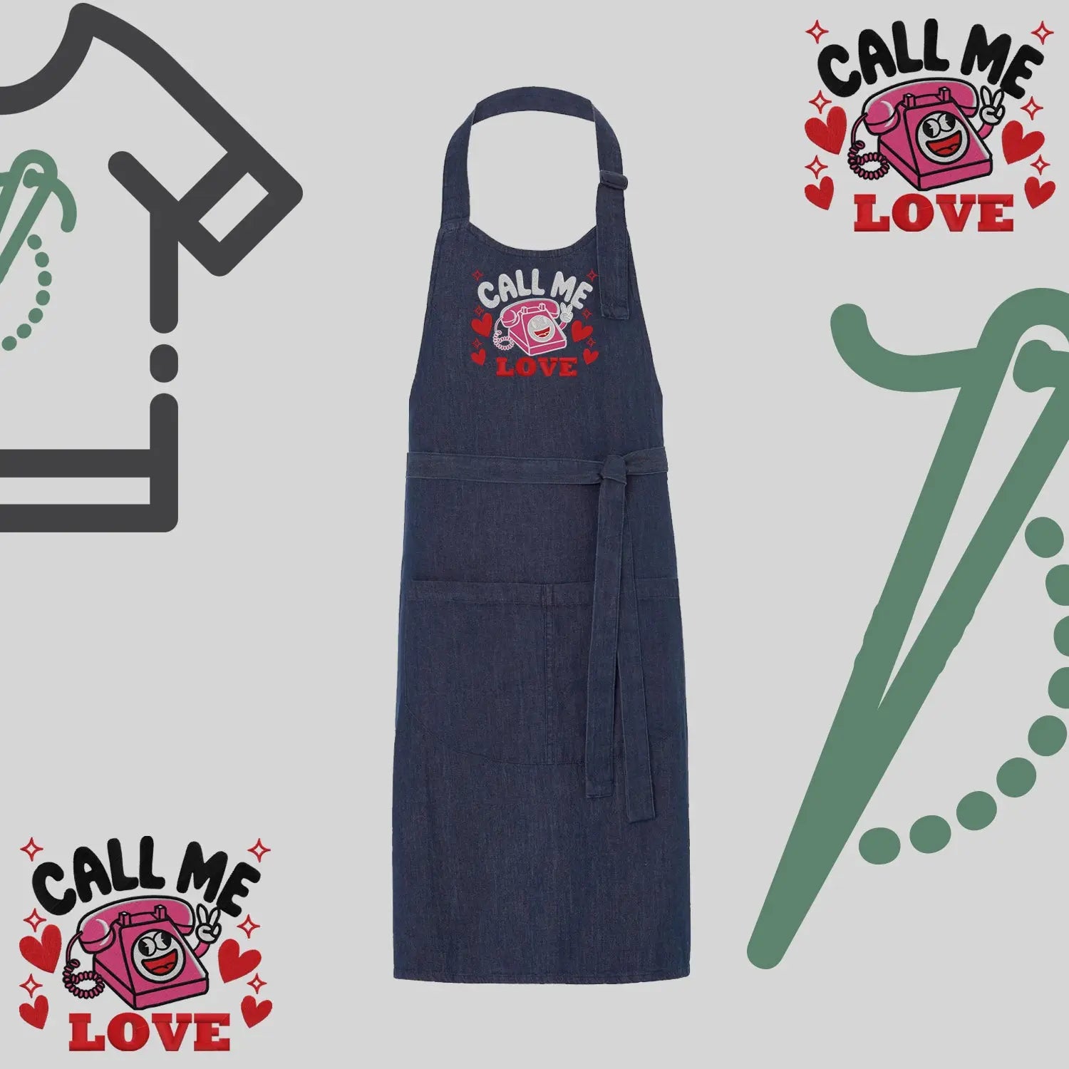 Fartuch "Call Me Love" Haft z radości