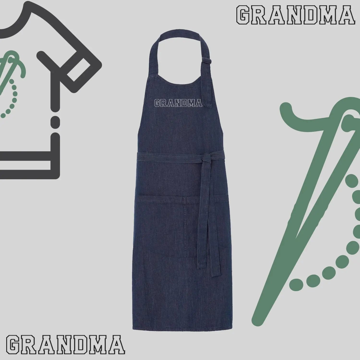 Fartuch "GRANDMA" Kontur – idealny prezent na Dzień Babci Haft z radości