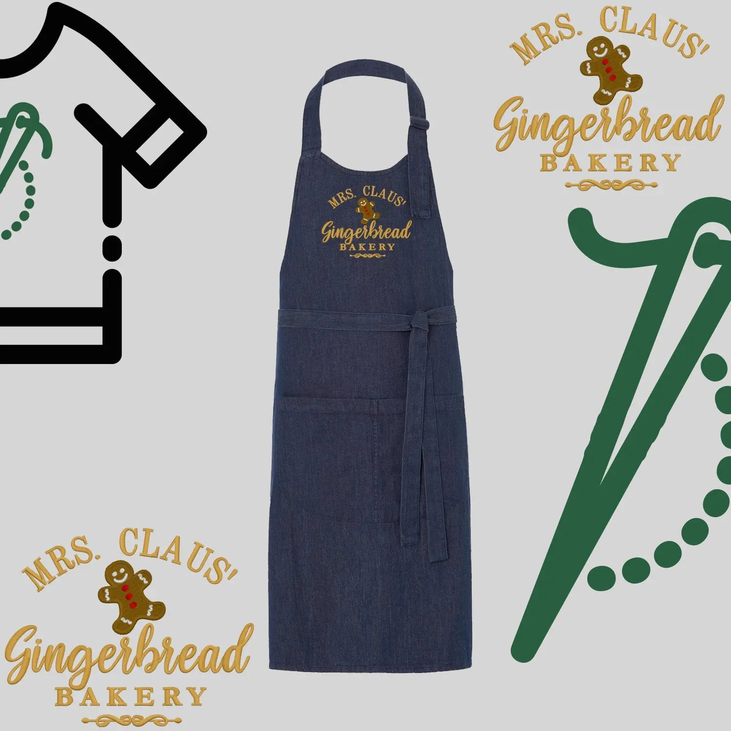 Fartuch "Gingerbread" – haft komputerowy, styl z przesłaniem Haft z radości