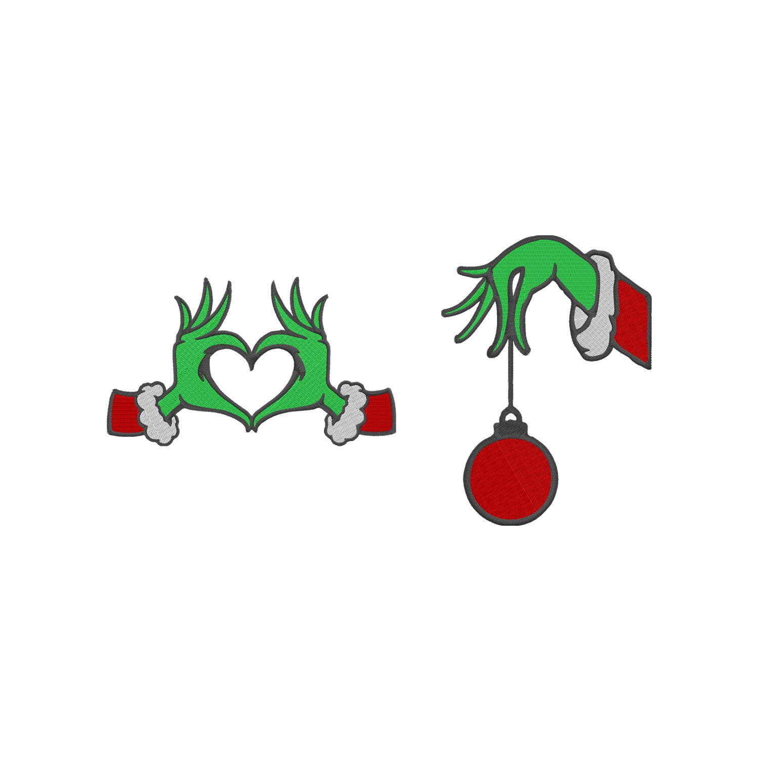 Zestaw 2 bluz bez kaptura z haftem „GRINCH LOVE”  maczi & maczi