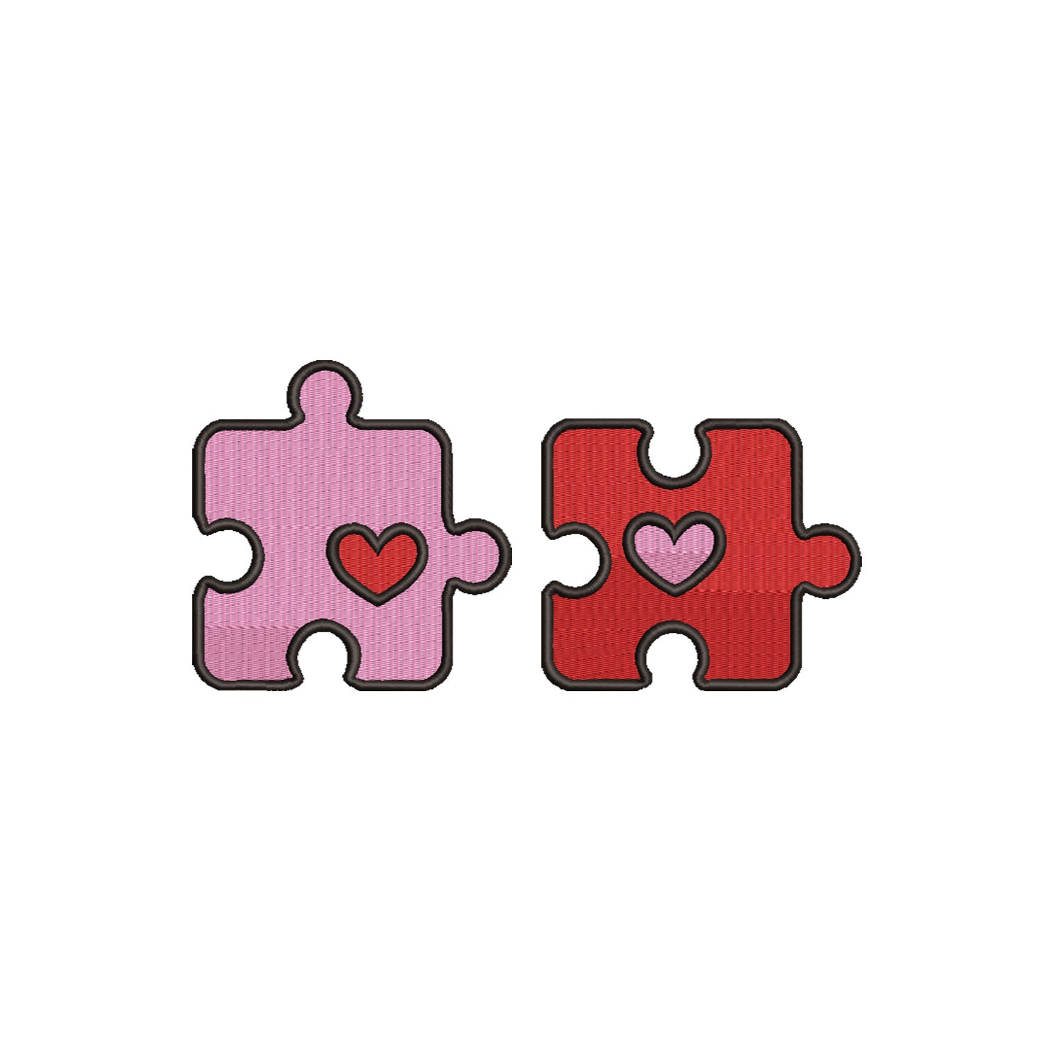 Zestaw 2 bluz oversize z haftem „Heart Puzzle”  maczi & maczi