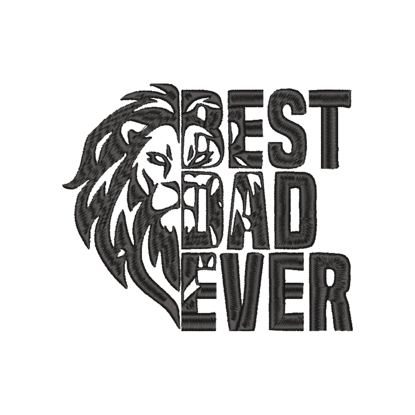 Koszulka „Lion Best Dad Ever” haft komputerowy – elegancka koszulka z lwem, unisex, damska, oversize, idealna na prezent dla taty Haft z radości - nadruki i haft na odzieży Warszawa