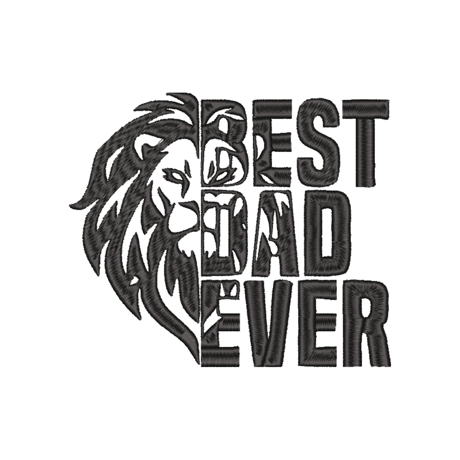 Koszulka „Lion Best Dad Ever” haft komputerowy – elegancka koszulka z lwem, unisex, damska, oversize, idealna na prezent dla taty Haft z radości - nadruki i haft na odzieży Warszawa