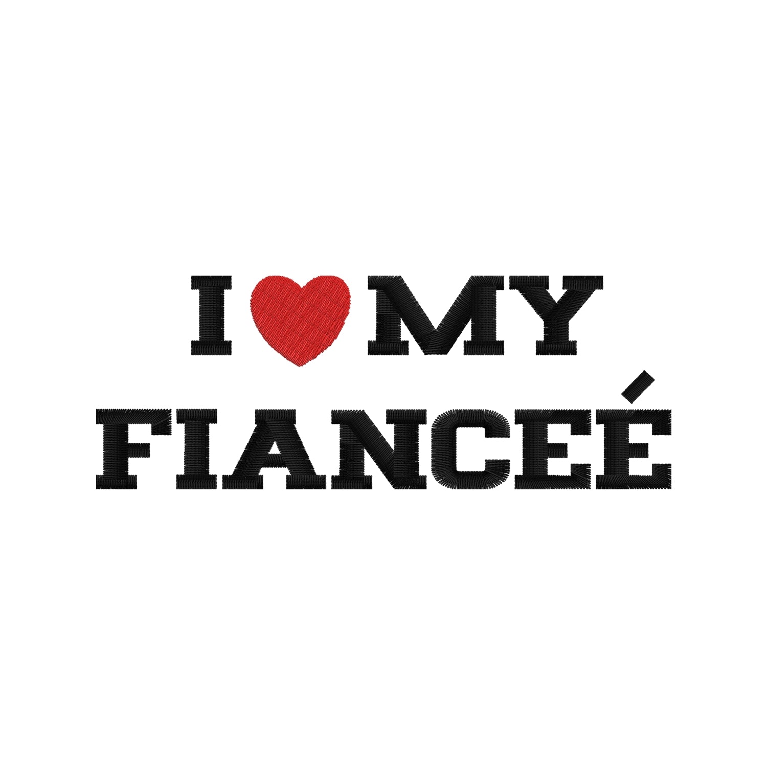Koszulka damska z haftem „I love MY FIANCEE