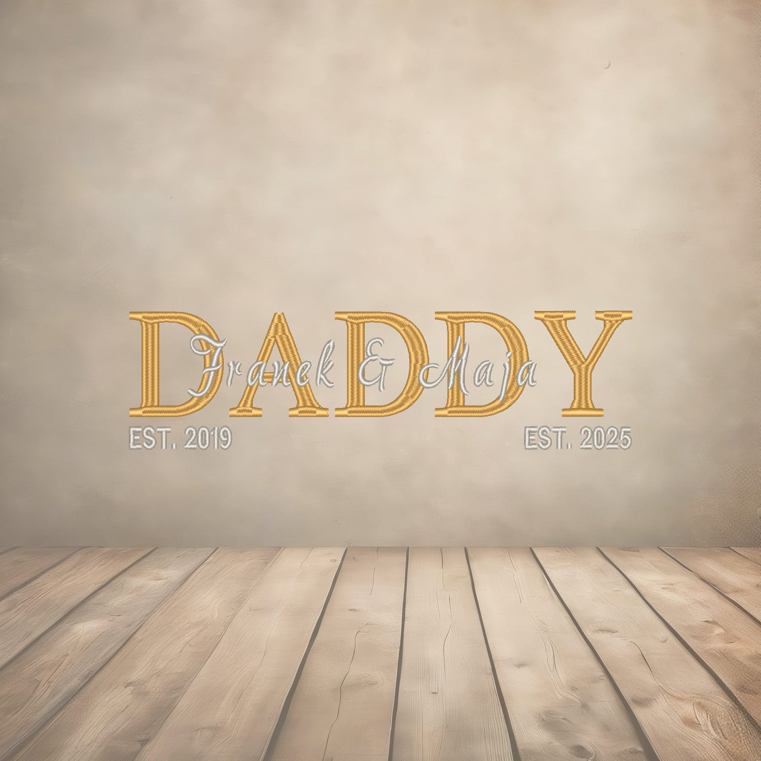 Koszulka z haftem DADDY z imionami i datą – idealny prezent na Dzień Taty Haft z radości - nadruki i haft na odzieży Warszawa