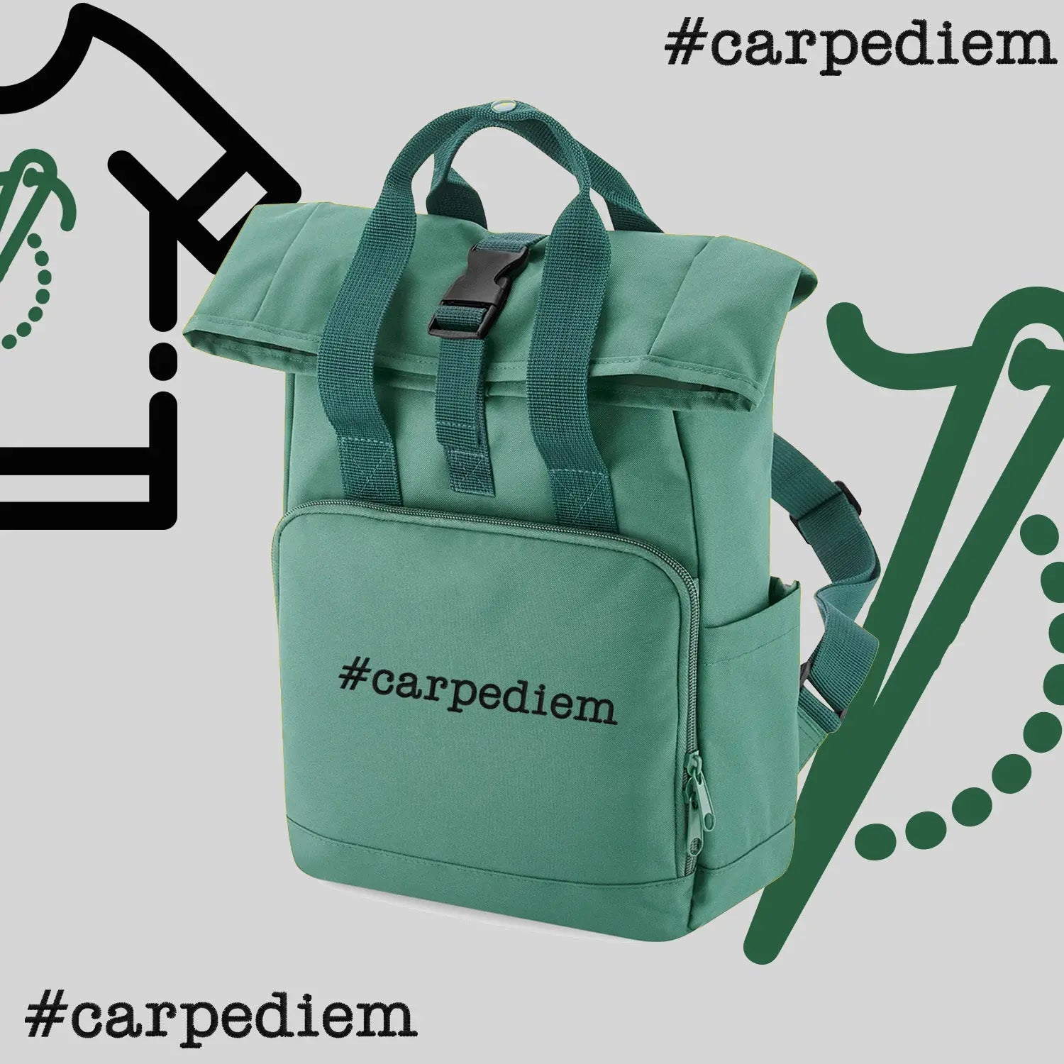 Plecak "#carpediem"-haft komputerowy, styl z przesłaniem Haft z radości