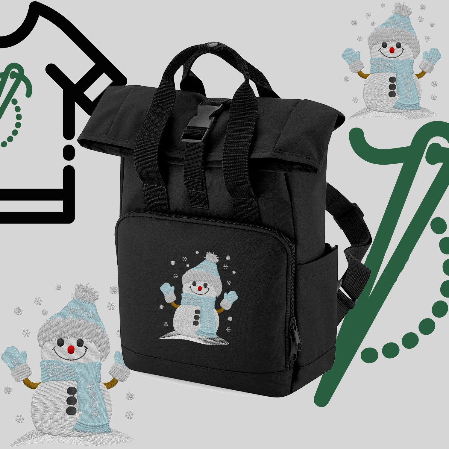 Plecak "Bałwanek"-haft komputerowy, styl z przesłaniem