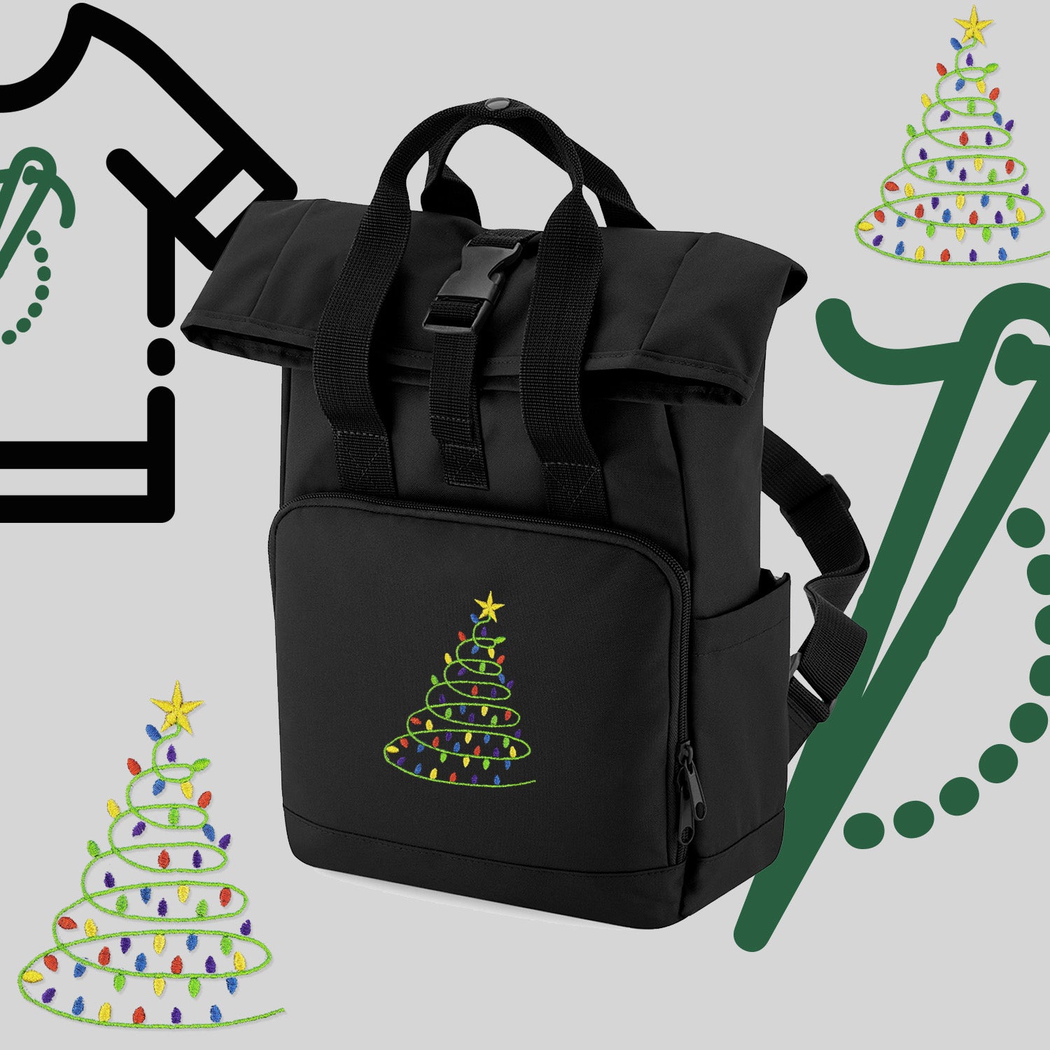 Plecak "Choinka"-haft komputerowy, styl z przesłaniem