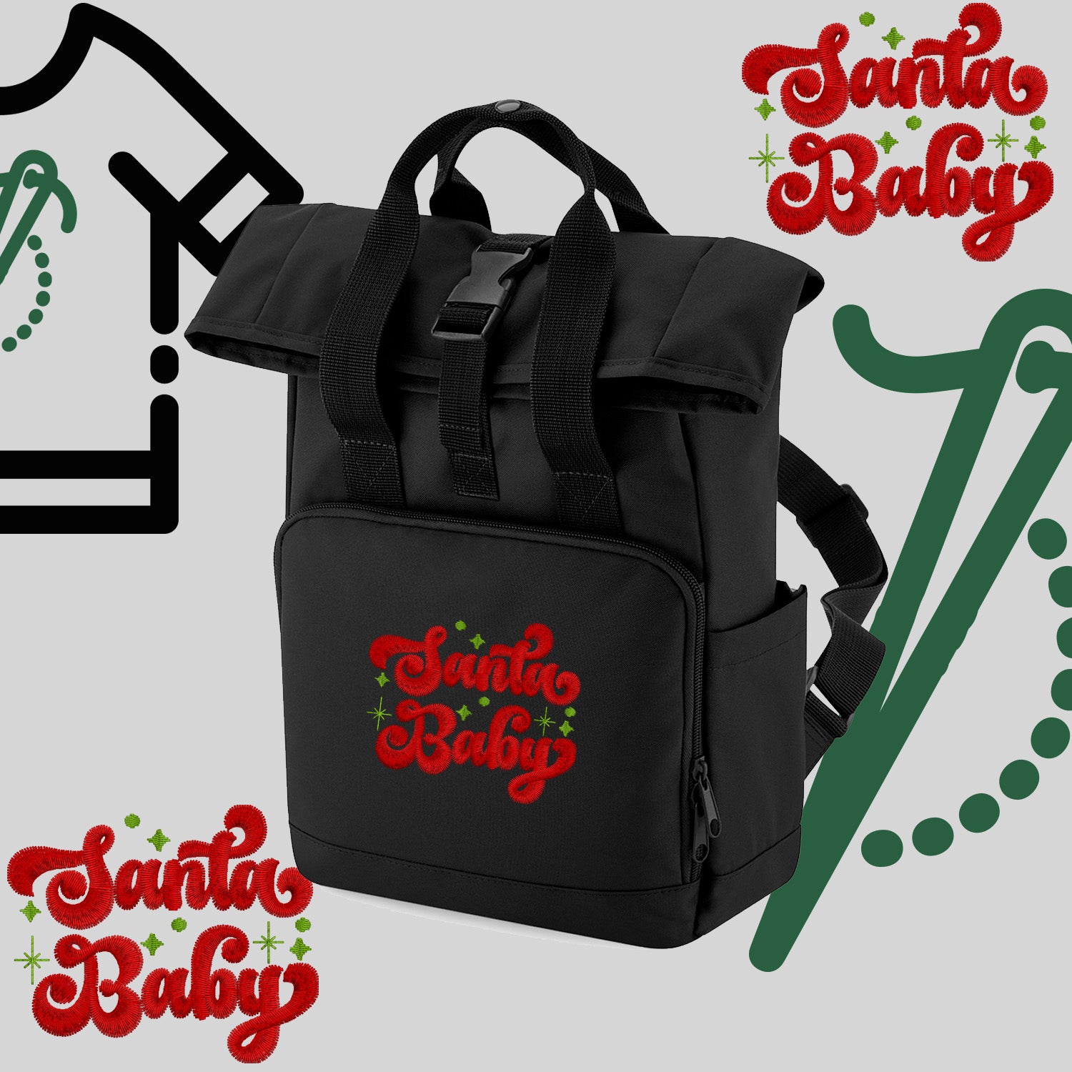 Plecak "Santa Baby"-haft komputerowy, styl z przesłaniem