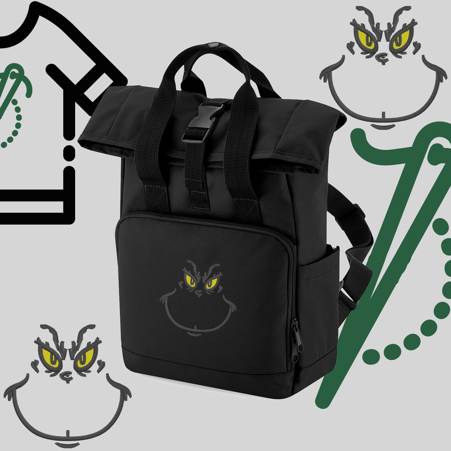 Plecak "Grinch"-haft komputerowy, styl z przesłaniem