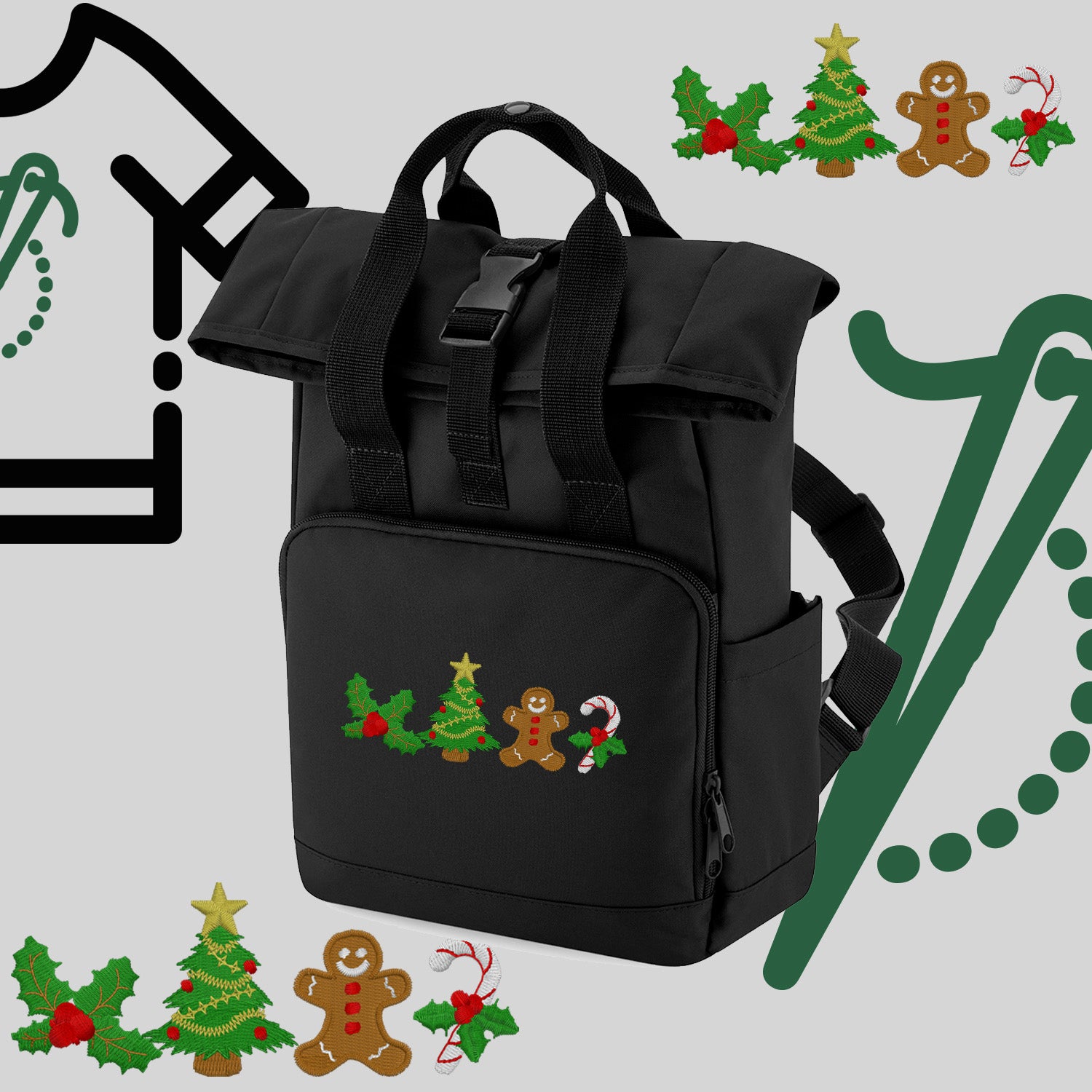 Plecak "Ikony Świąteczne"-haft komputerowy, styl z przesłaniem