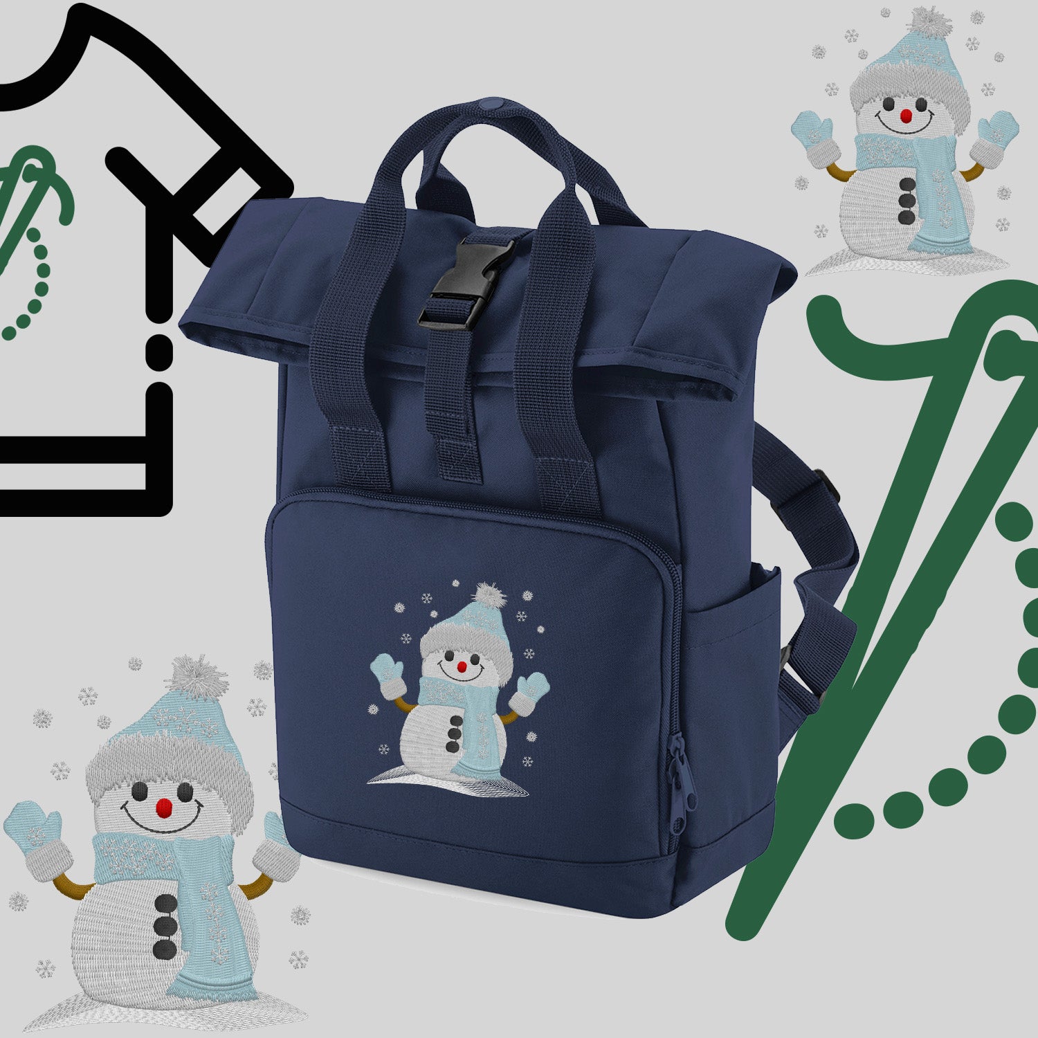 Plecak "Bałwanek"-haft komputerowy, styl z przesłaniem