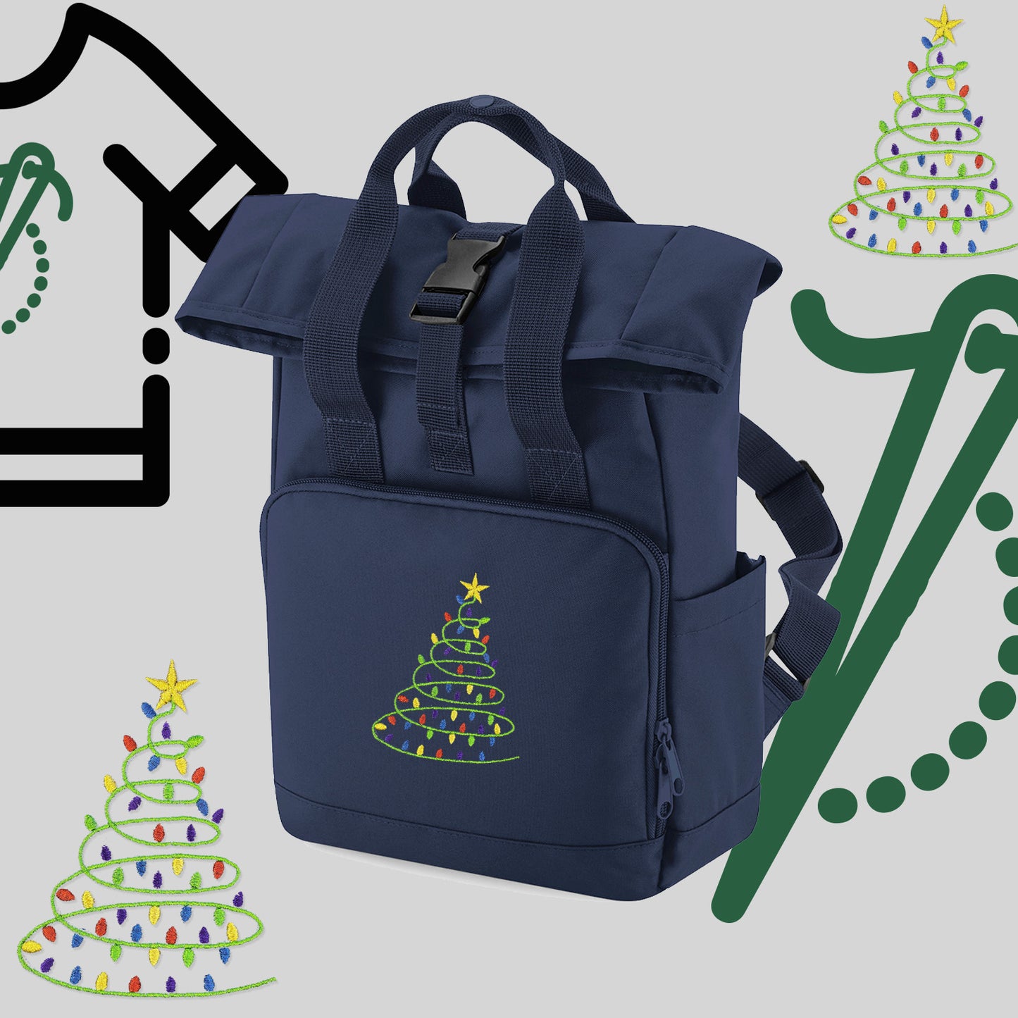 Plecak "Choinka"-haft komputerowy, styl z przesłaniem