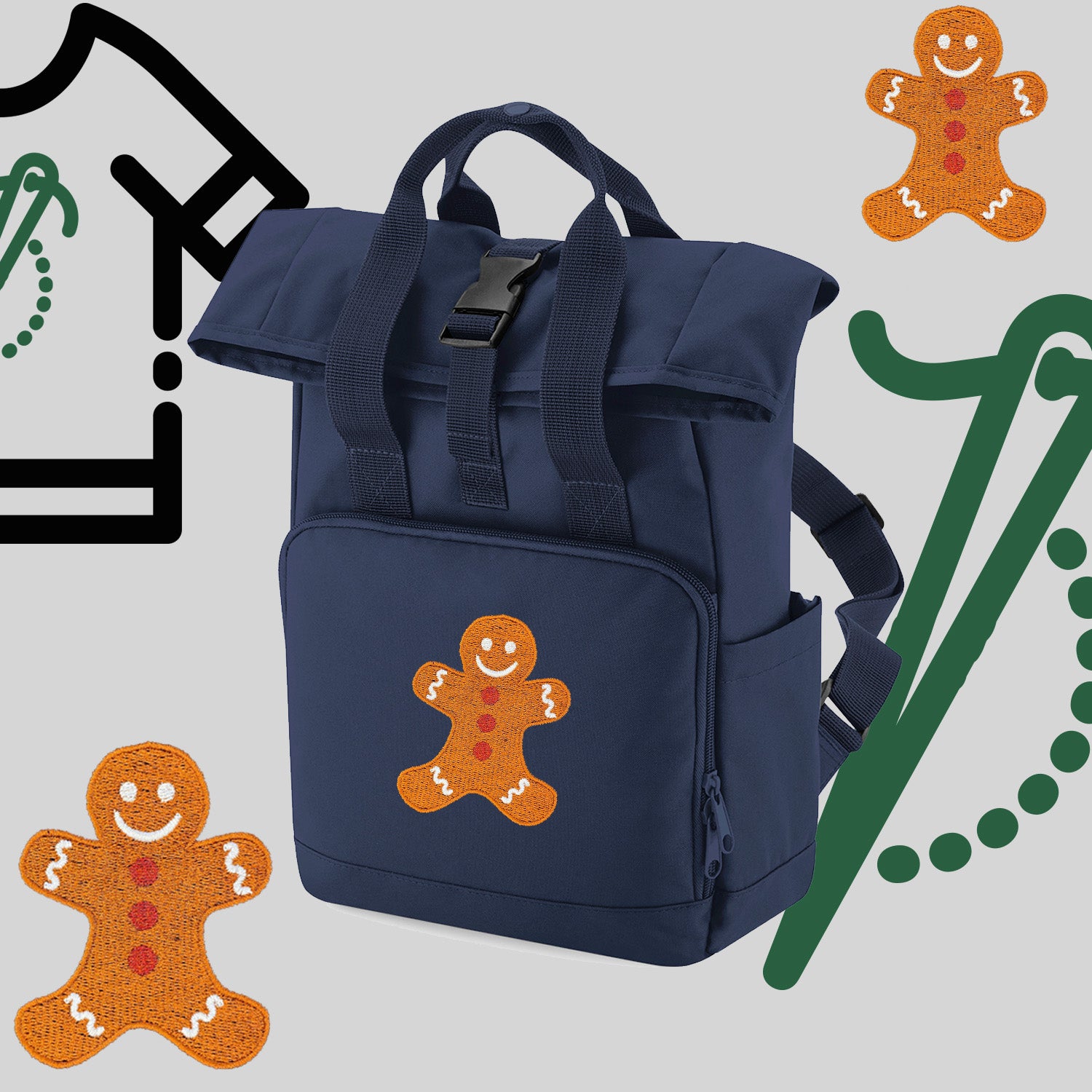 Plecak "Ciastek"-haft komputerowy, styl z przesłaniem