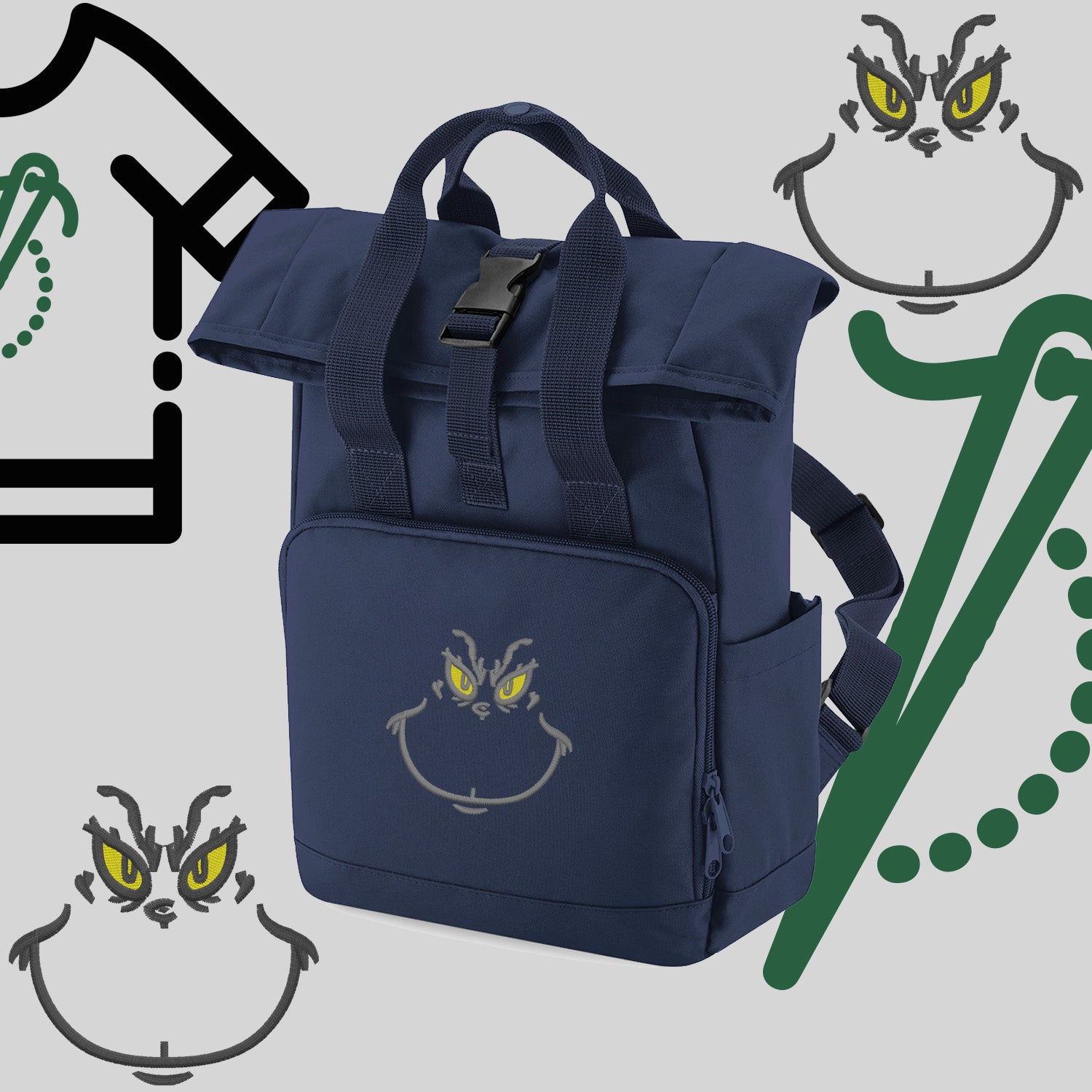 Plecak "Grinch"-haft komputerowy, styl z przesłaniem