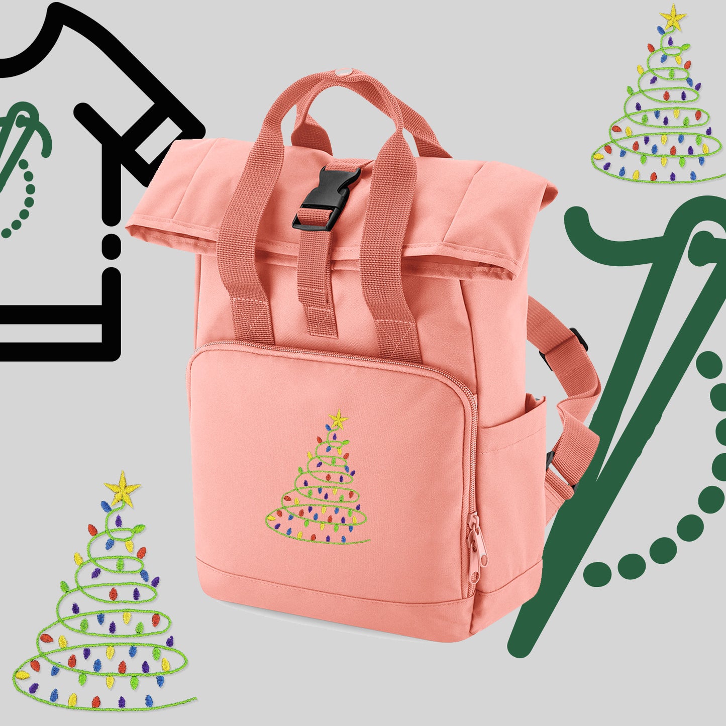 Plecak "Choinka"-haft komputerowy, styl z przesłaniem