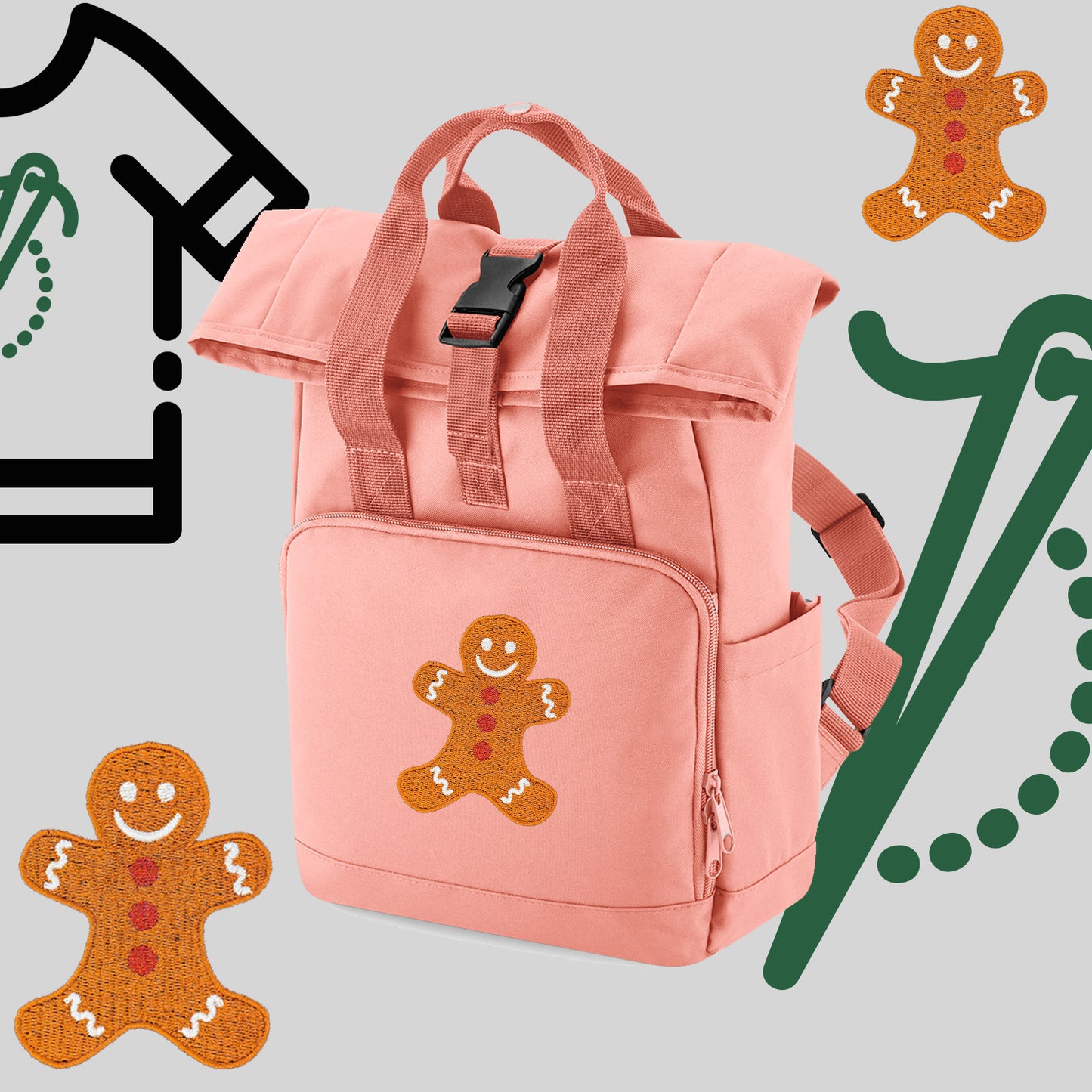 Plecak "Ciastek"-haft komputerowy, styl z przesłaniem