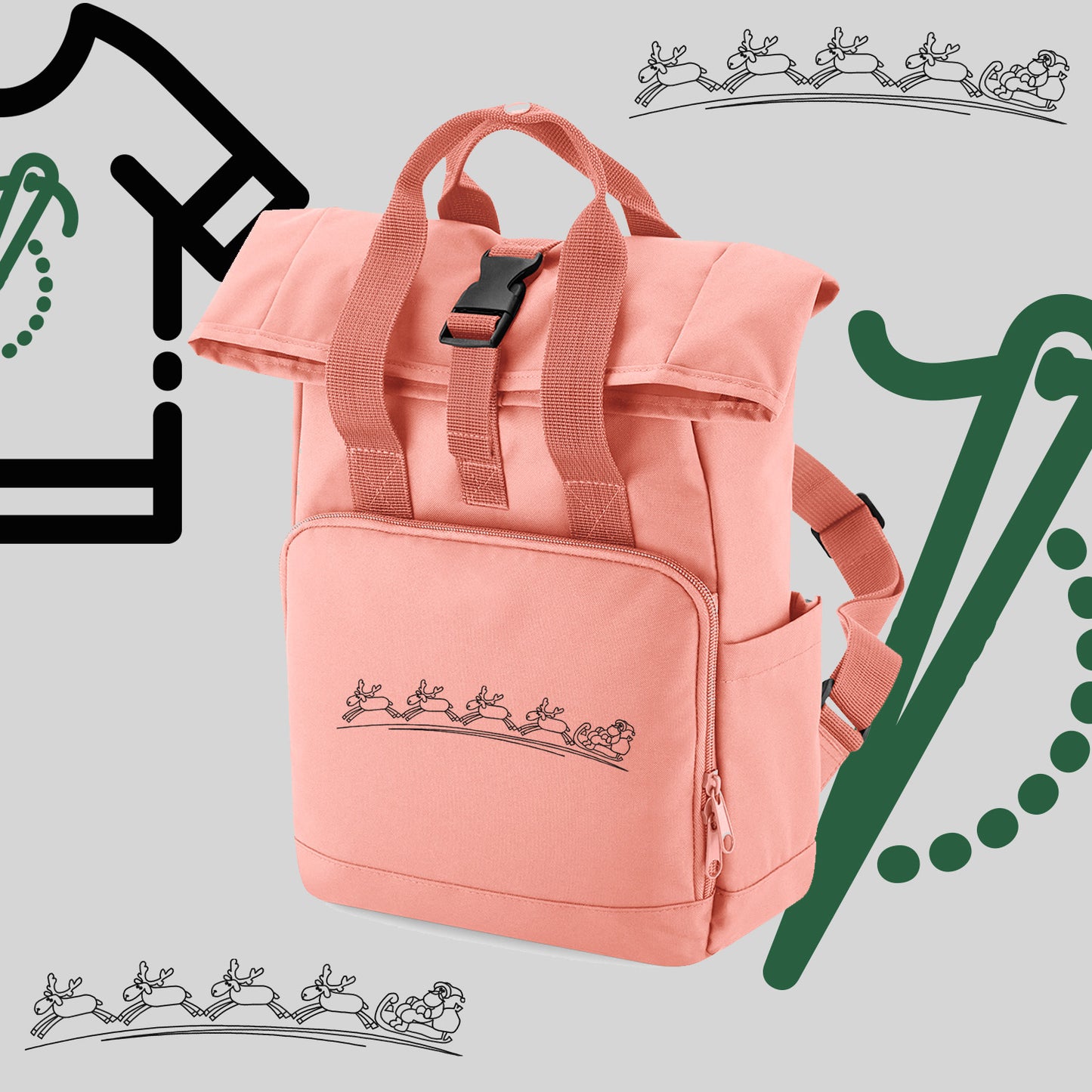 Plecak "Śnieżny zaprzęg"-haft komputerowy, styl z przesłaniem