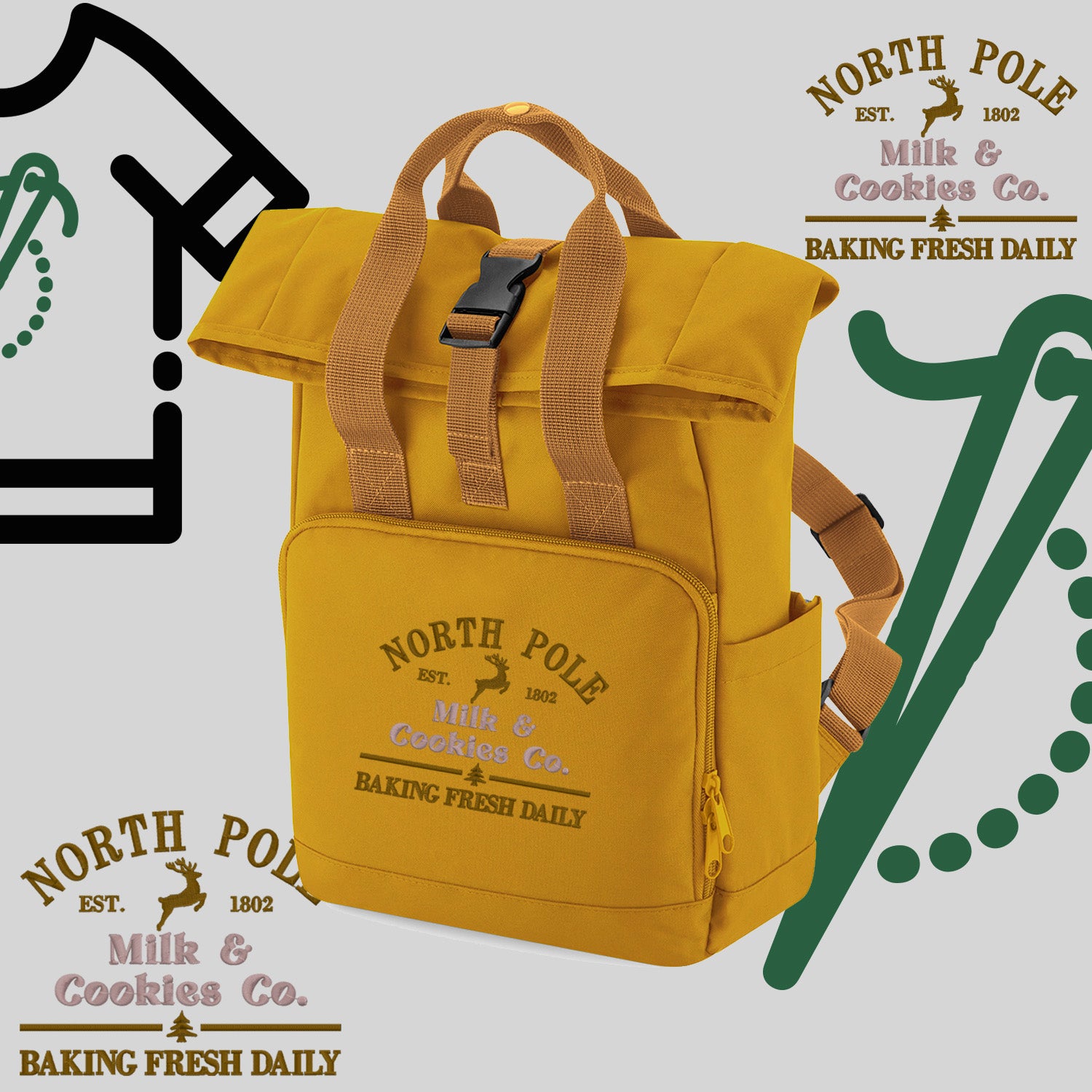 Plecak "Trzy Choinki"-haft komputerowy, styl z przesłaniem