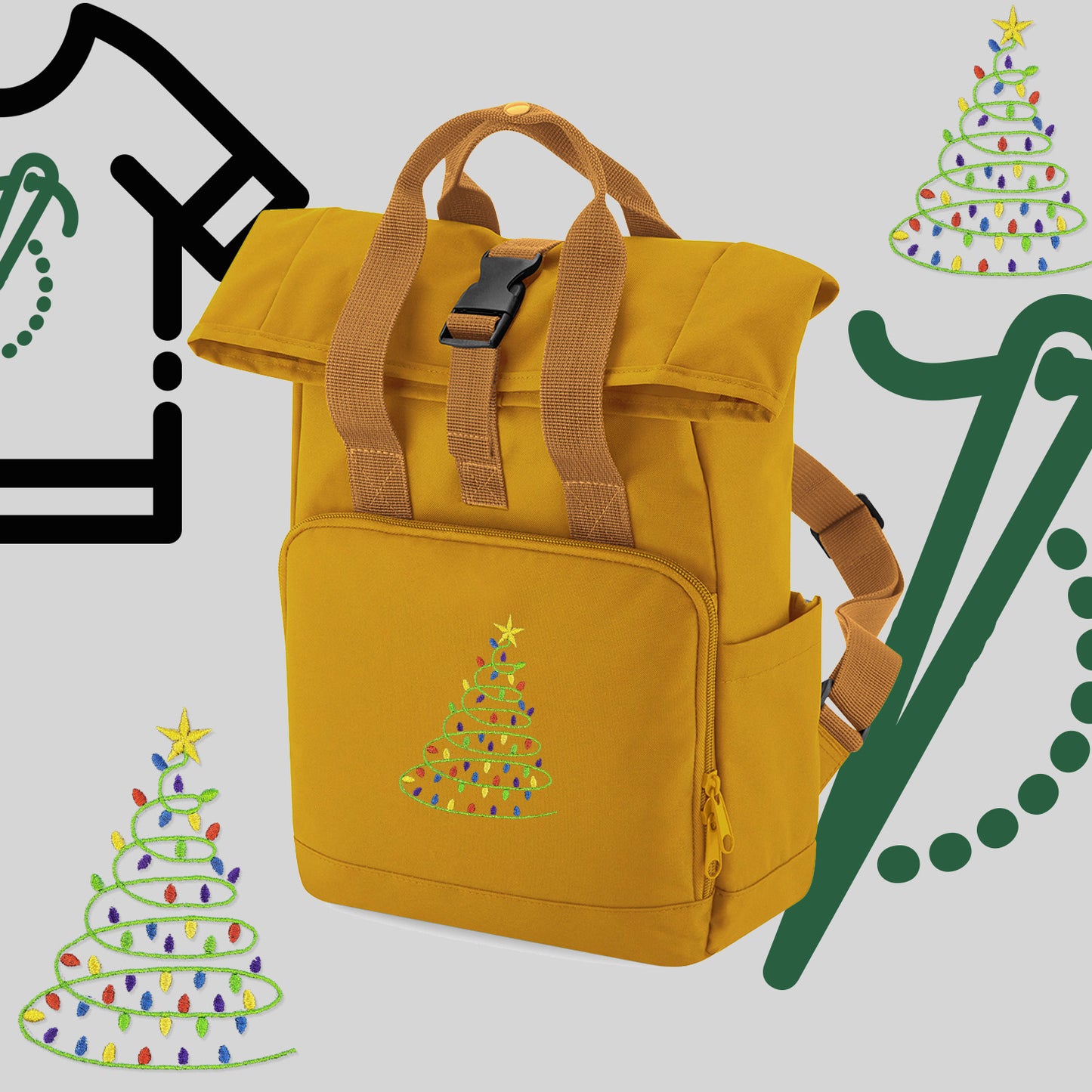 Plecak "Choinka"-haft komputerowy, styl z przesłaniem