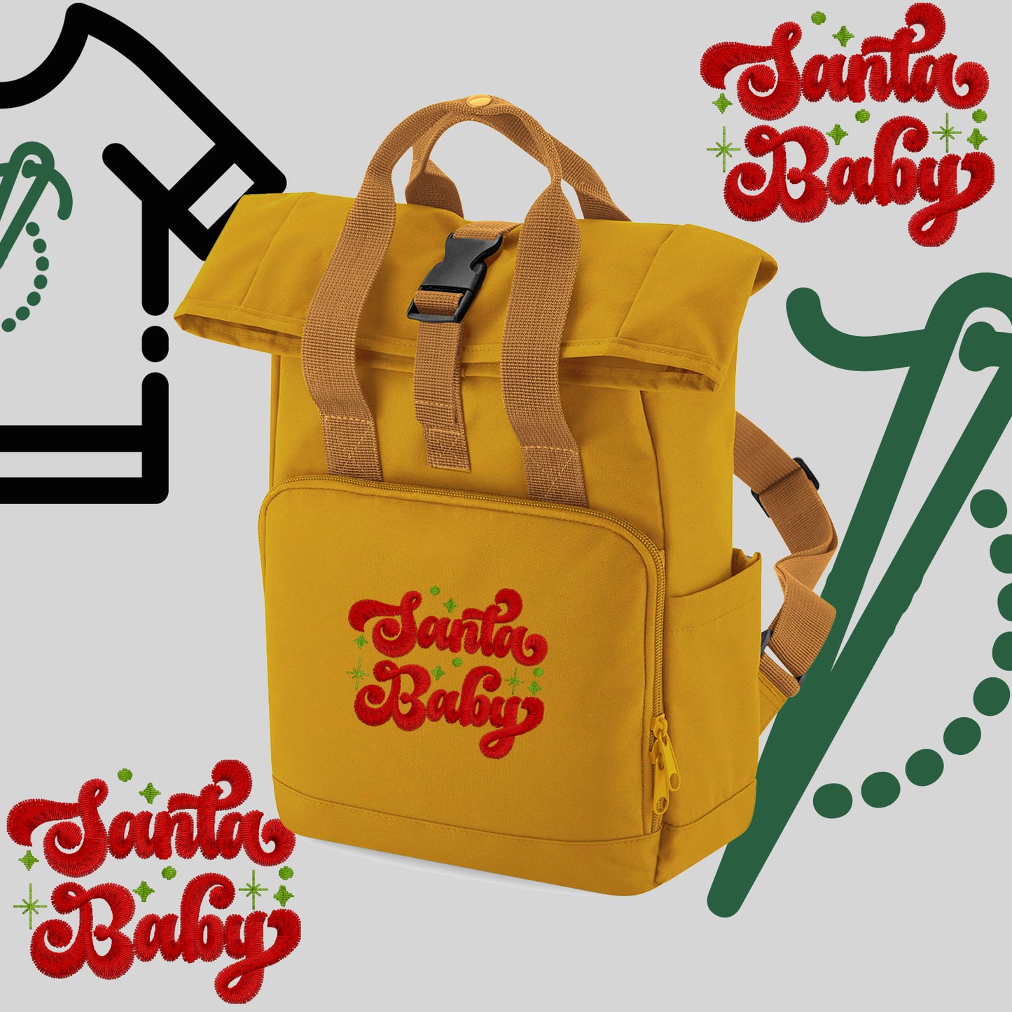 Plecak "Santa Baby"-haft komputerowy, styl z przesłaniem