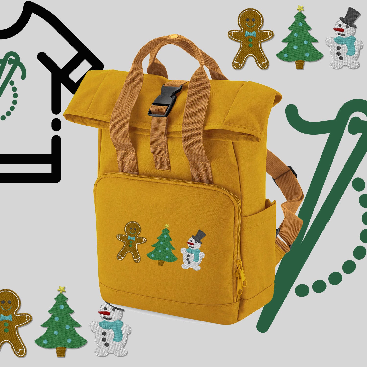 Plecak "Świąteczna gromadka"-haft komputerowy, styl z przesłaniem