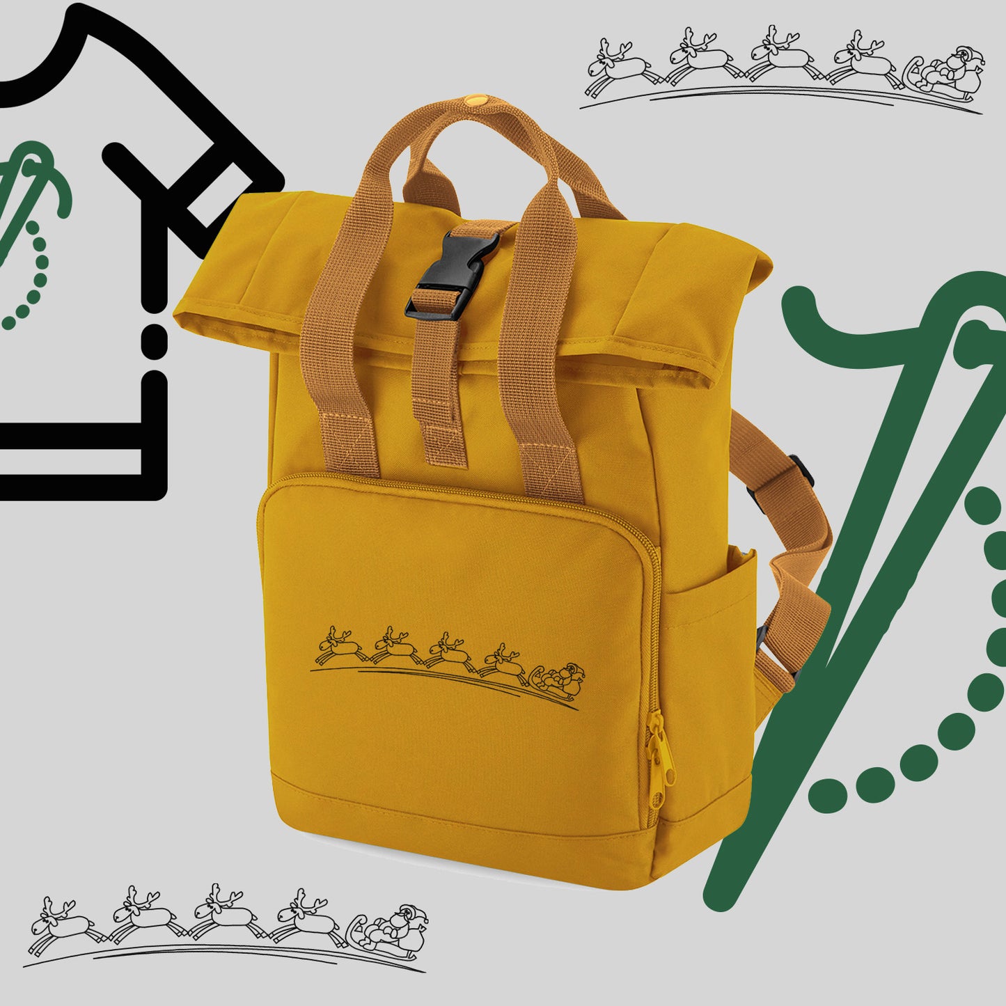 Plecak "Śnieżny zaprzęg"-haft komputerowy, styl z przesłaniem