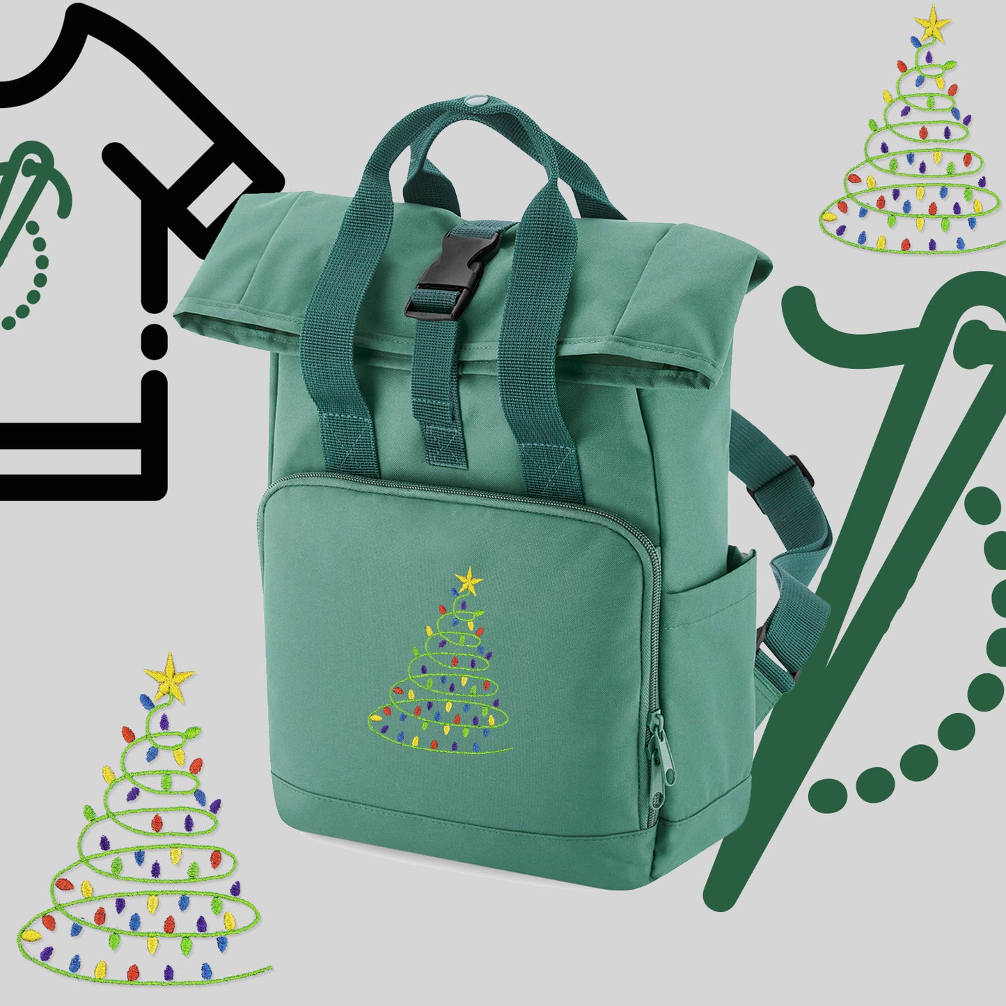 Plecak "Choinka"-haft komputerowy, styl z przesłaniem