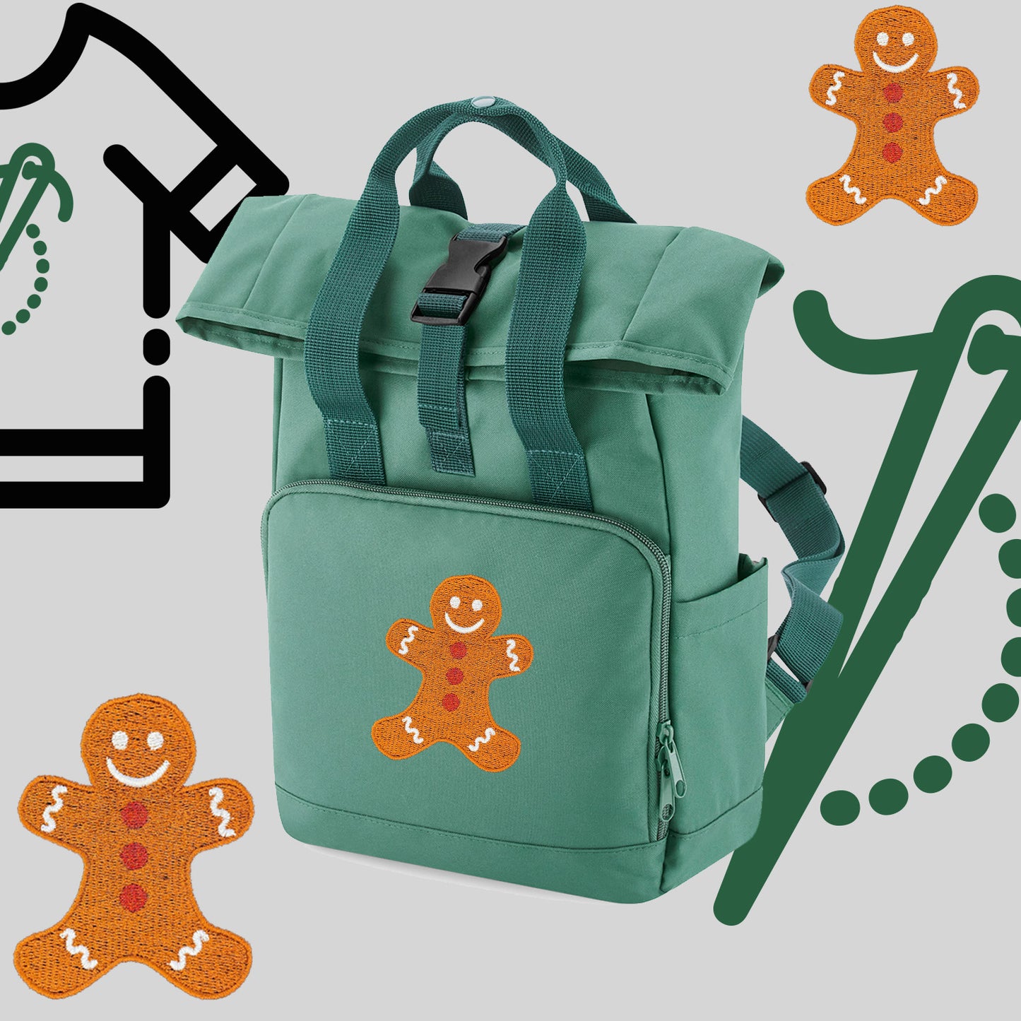 Plecak "Ciastek"-haft komputerowy, styl z przesłaniem